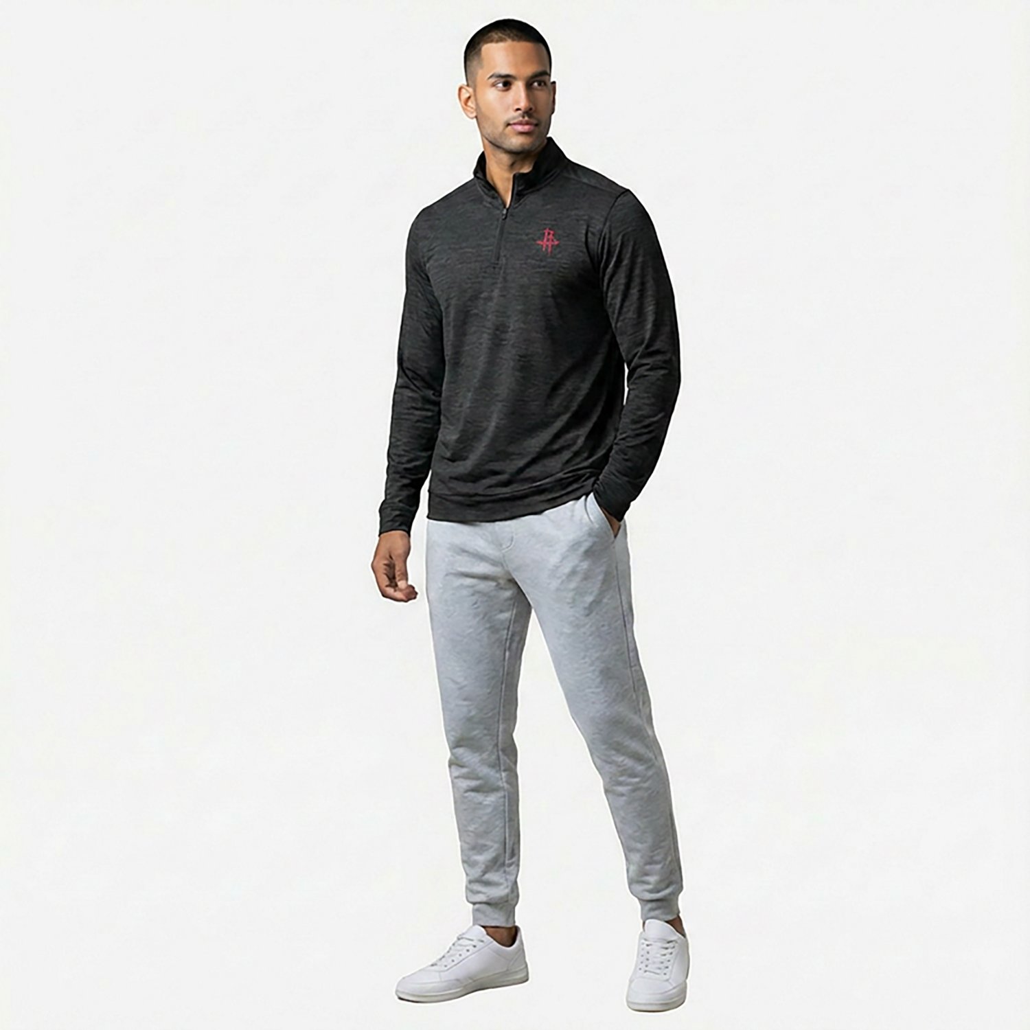 Antigua Men's Houston Rockets Bright 1/4-Zip Pullover Top - view number 3