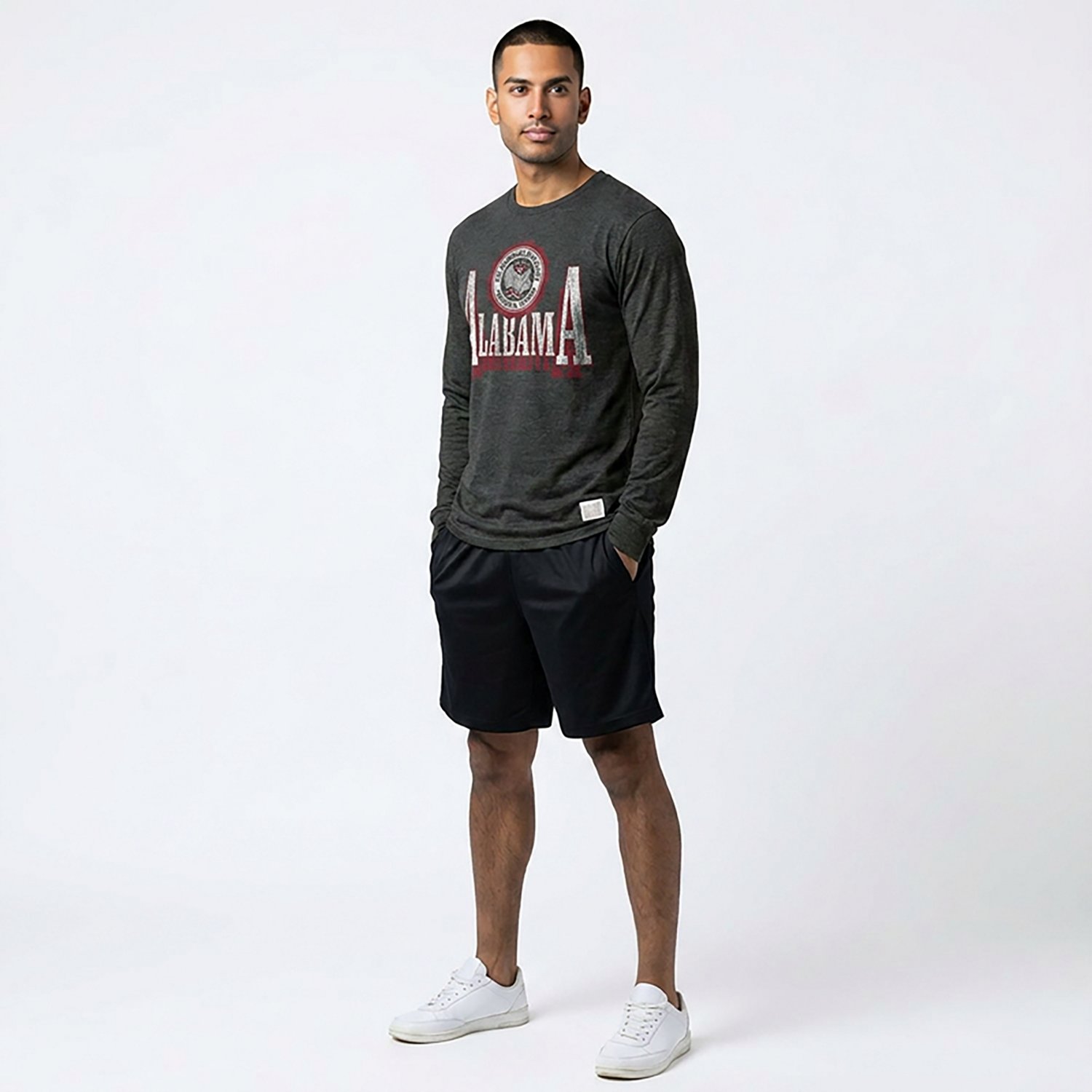 Retro Brand Men's University of Alabama Block Shadow Crest Long Sleeve Graphic T-shirt - view number 3