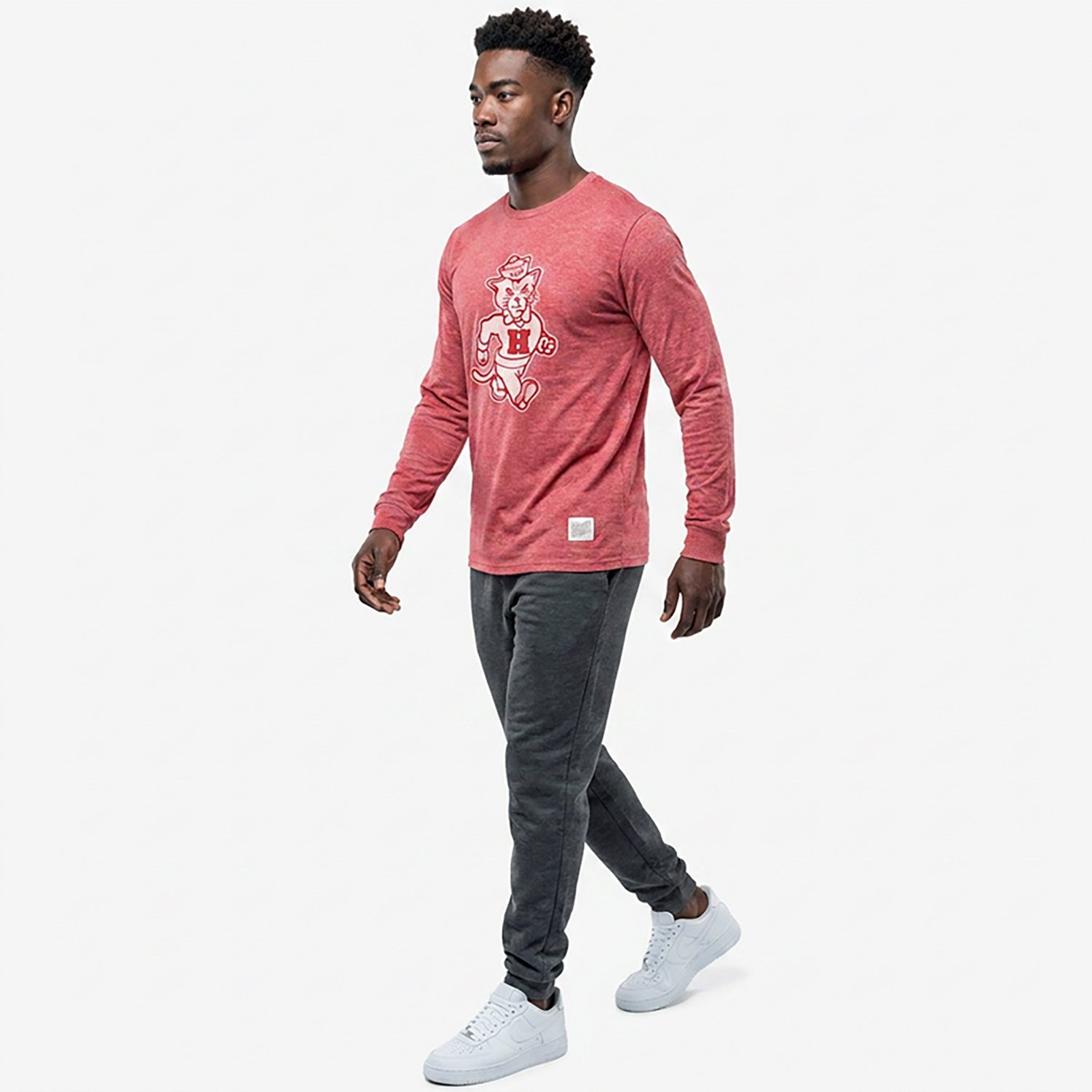 Retro Brand Men's University of Houston Walking Cougar Long Sleeve Graphic T-shirt - view number 3