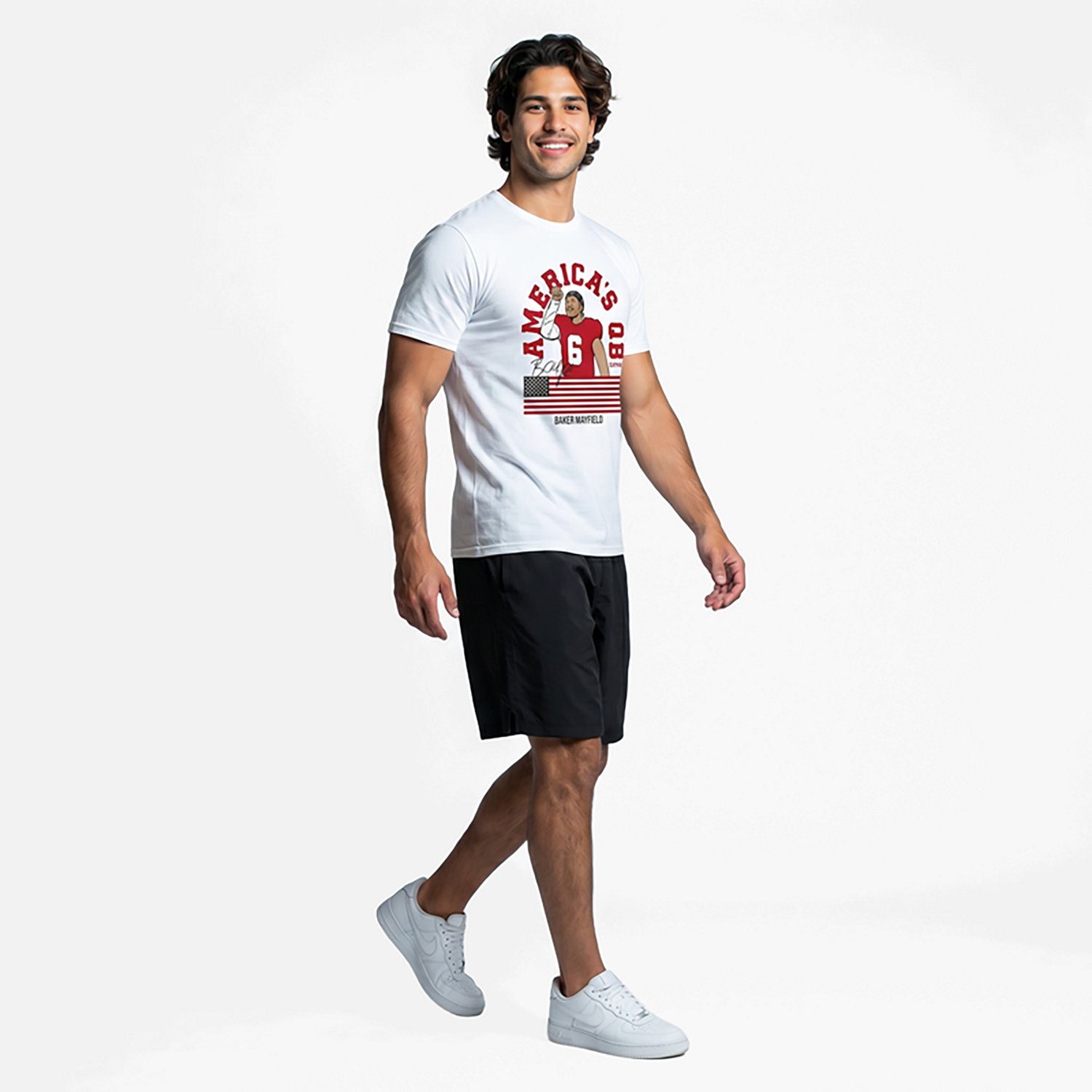 Breaking T Men's Tampa Bay Buccaneers Baker Mayfield America's QB T-shirt - view number 3