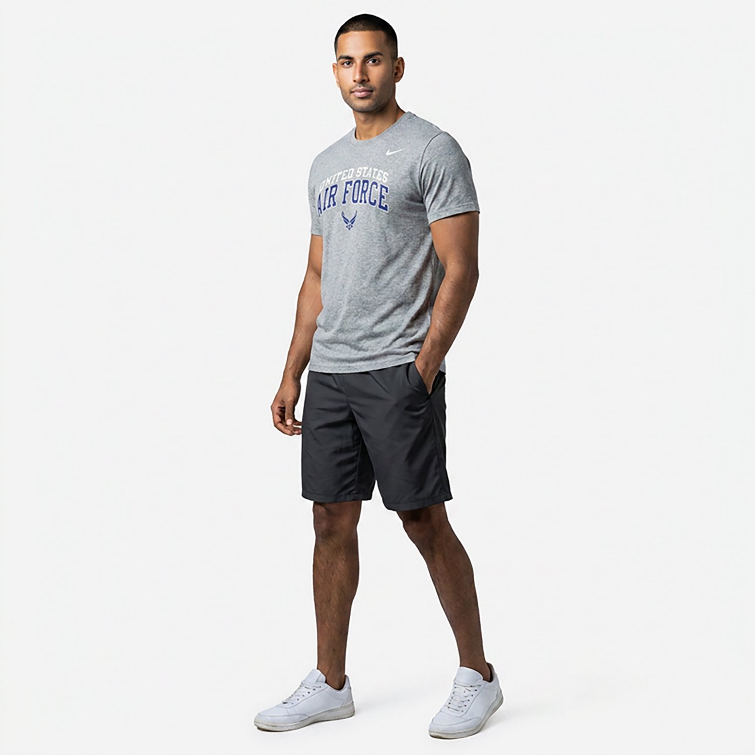 Nike Men’s Air Force School Arch Over Primary Logo Core Cotton T-shirt - view number 3