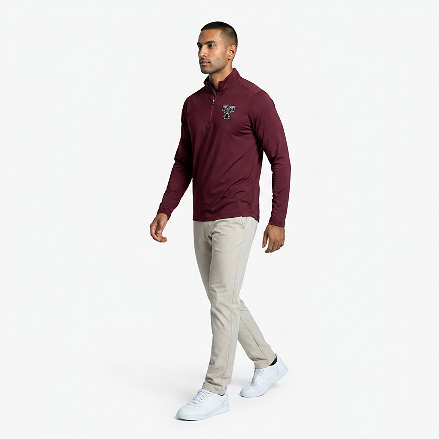 Cutter & Buck Men's Texas A&M Aggies Mascot Retro Epic Comfort 1/4-Zip Pullover - view number 3