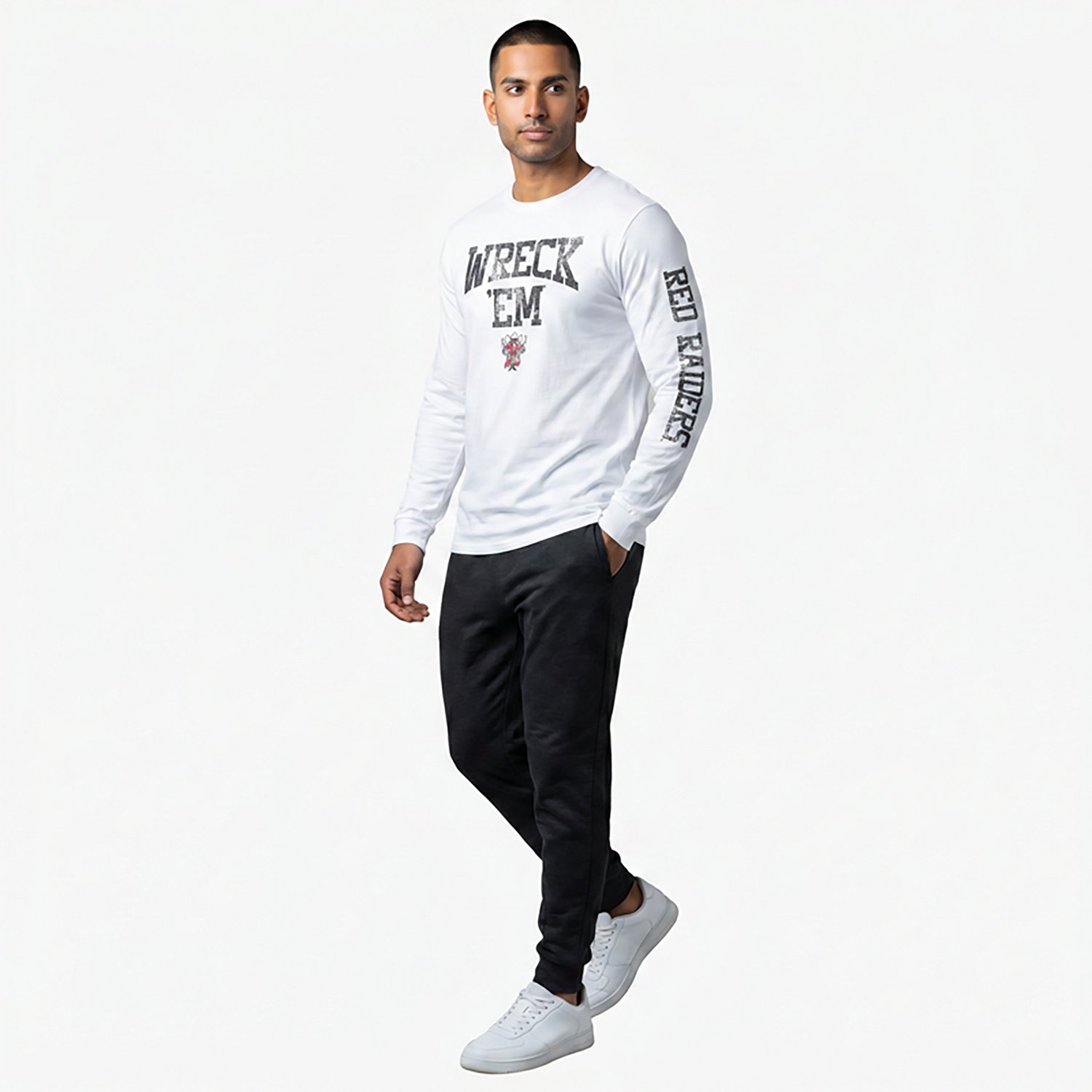 The Victory Men's Texas Tech University Wreck Em Arch Sleeve 2 Hit Long Sleeve Graphic T-shirt - view number 3
