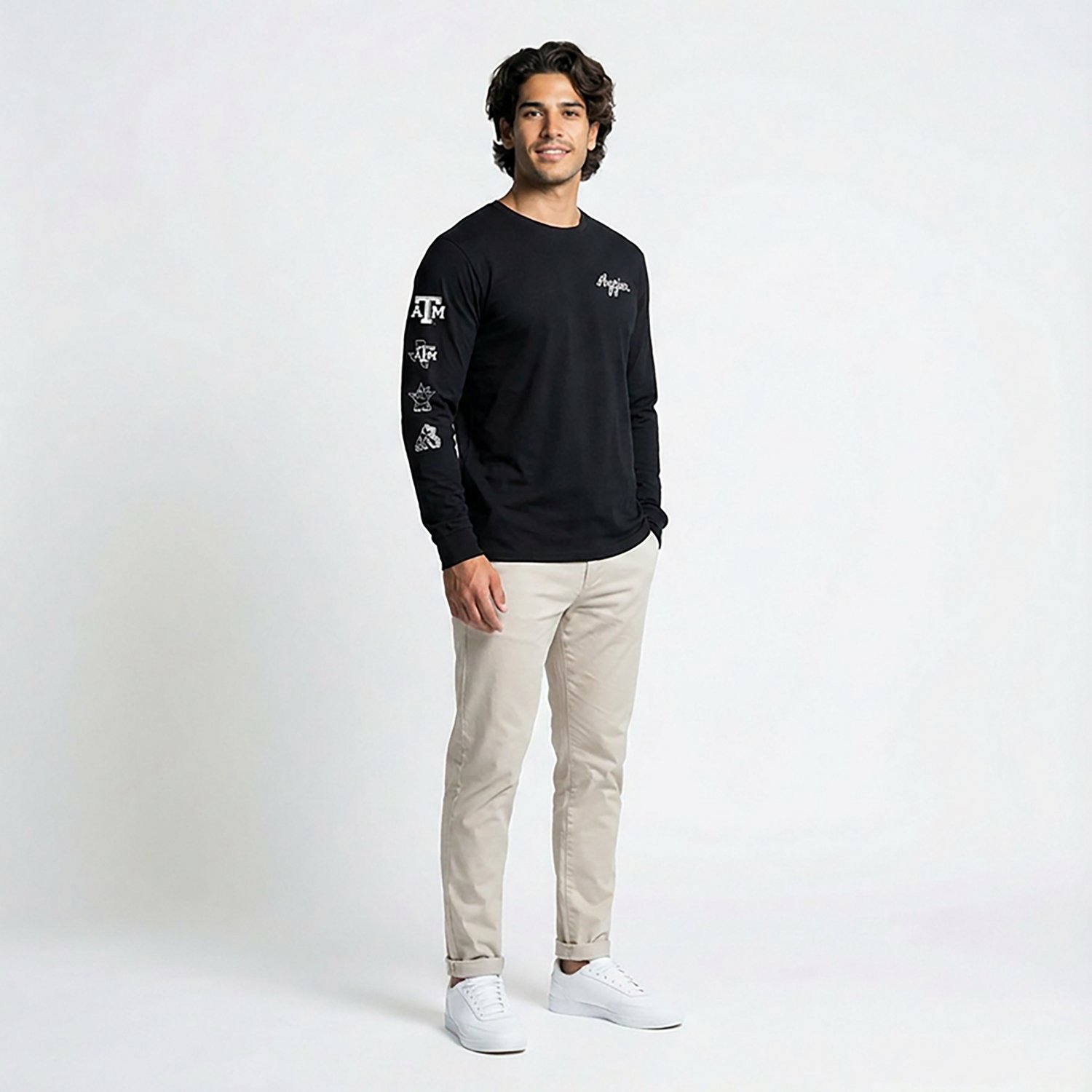 The Victory Men's Texas A&M University School Script Sleeve 2 Hit Long Sleeve Graphic T-shirt - view number 3