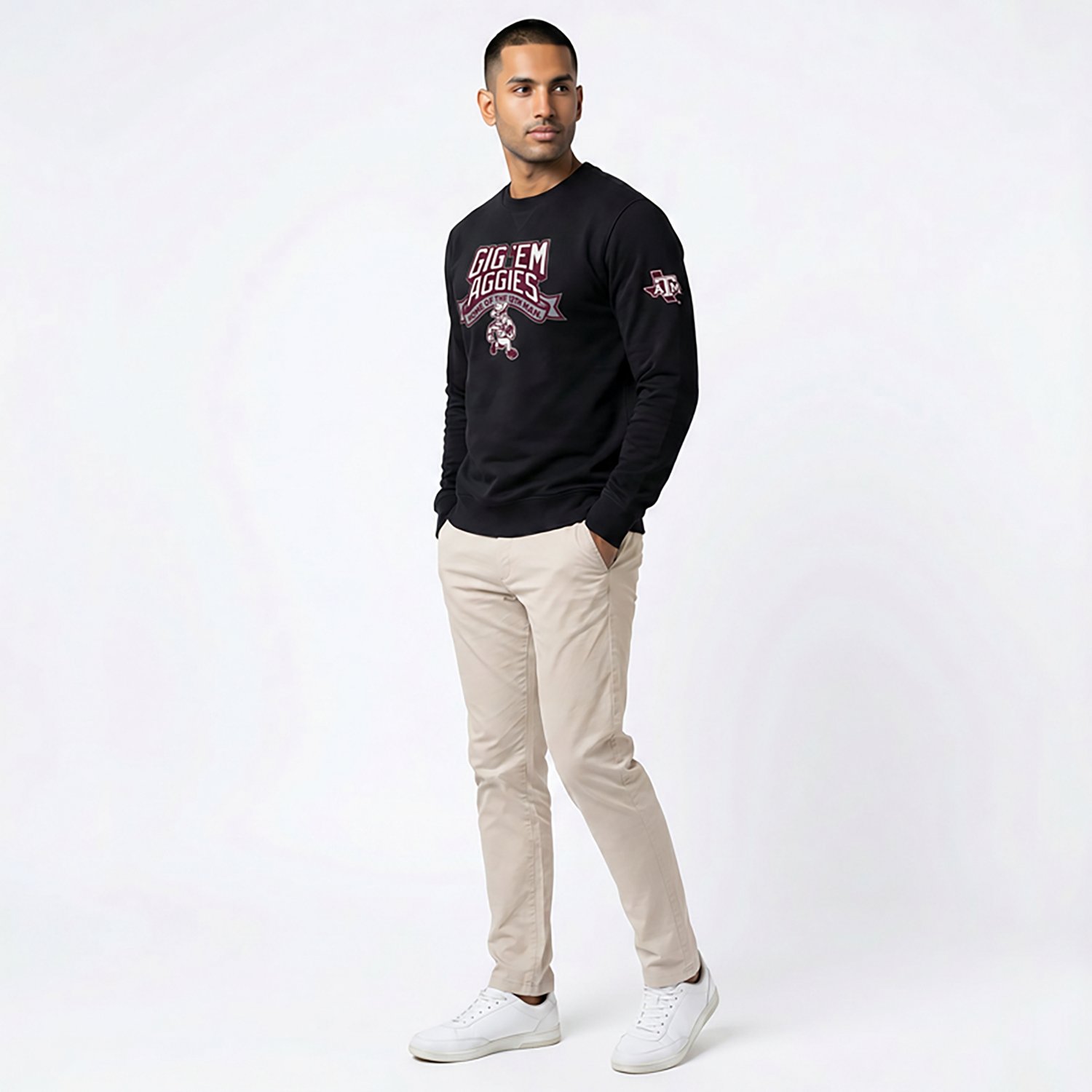 The Victory Men’s Texas A&M University Home of The 12th Man 2-Hit Crew Sweatshirt - view number 3