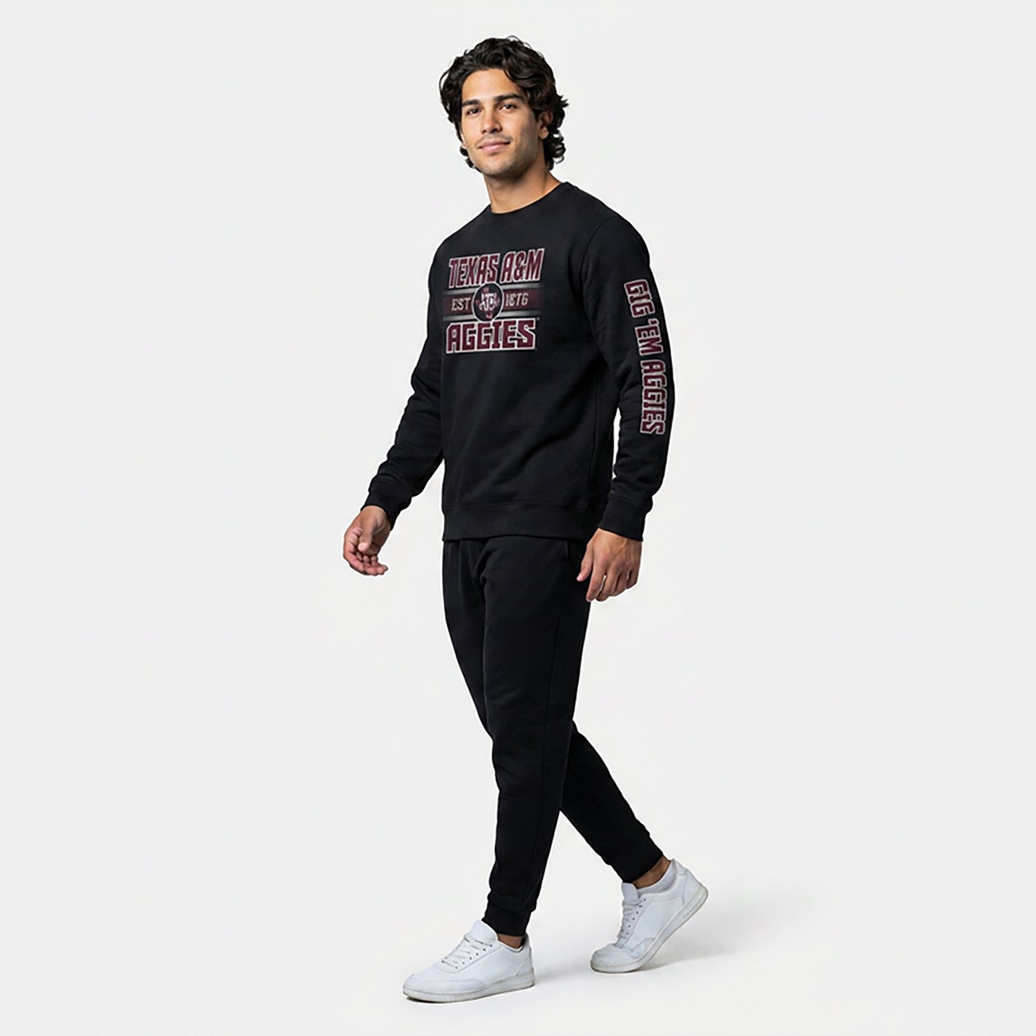 The Victory Men’s Texas A&M University School Bar Est 2-Hit Crew Sweatshirt - view number 3