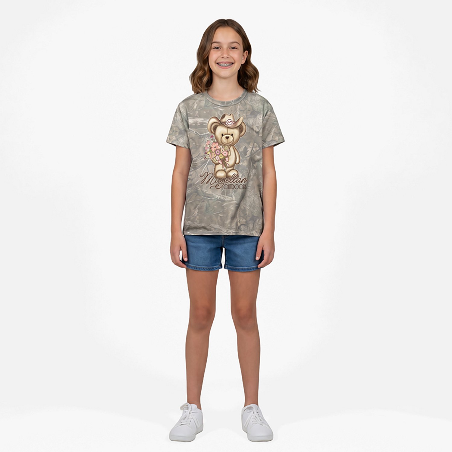 Magellan Outdoors Girls’ Teddy Bear Graphic Short Sleeve T‑Shirt