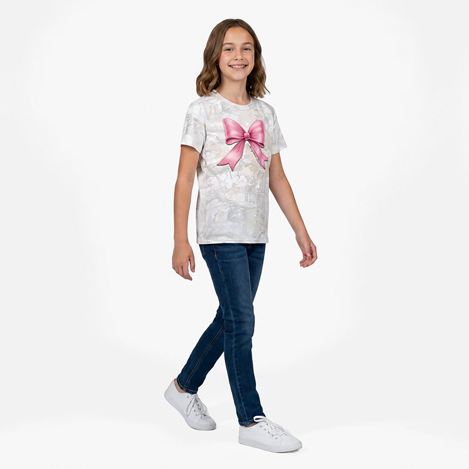 Magellan Outdoors Girls’ Camo Bow Graphic Short Sleeve T‑Shirt - view number 2