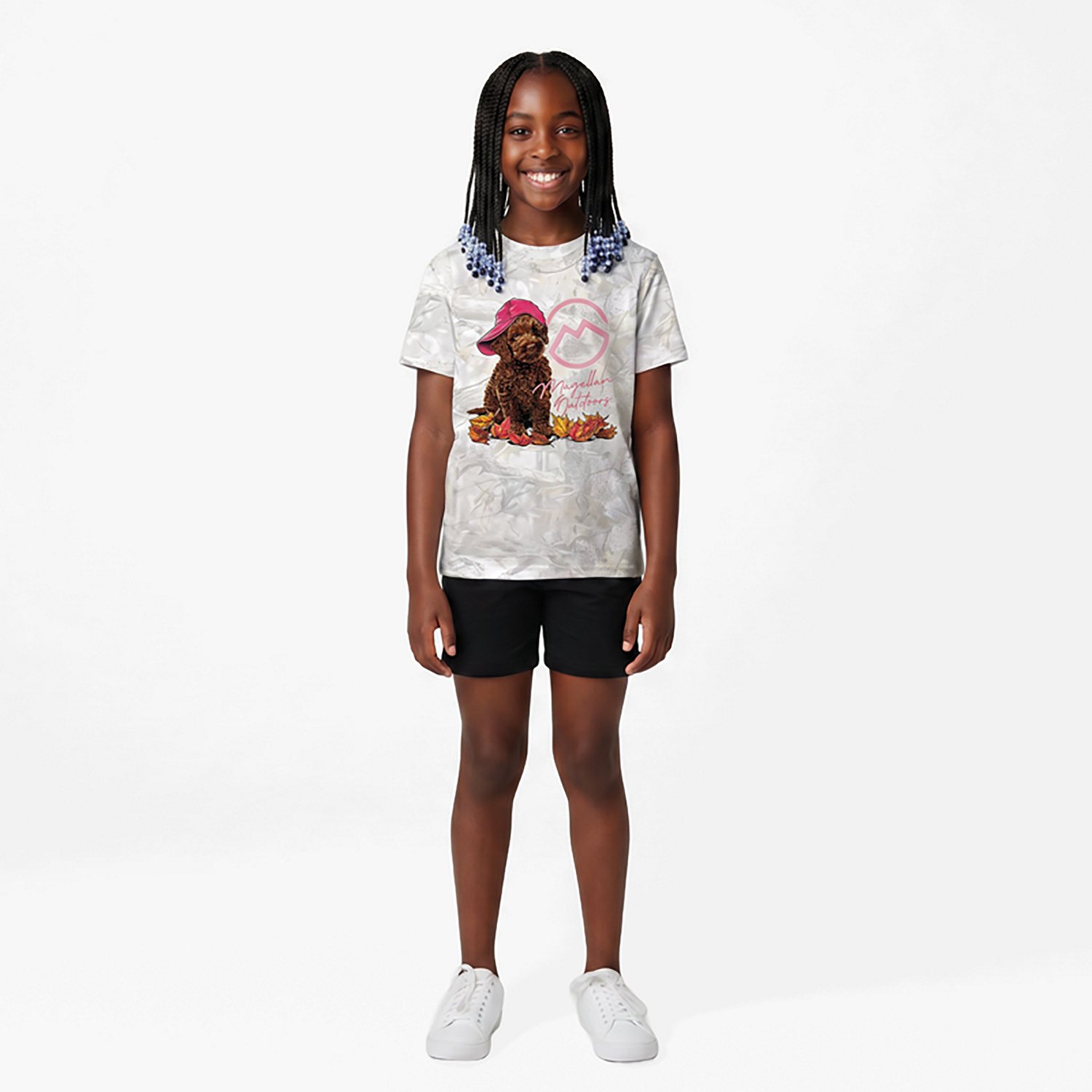 Magellan Outdoors Girls’ Fall for Doods Dog Graphic Short Sleeve T‑Shirt