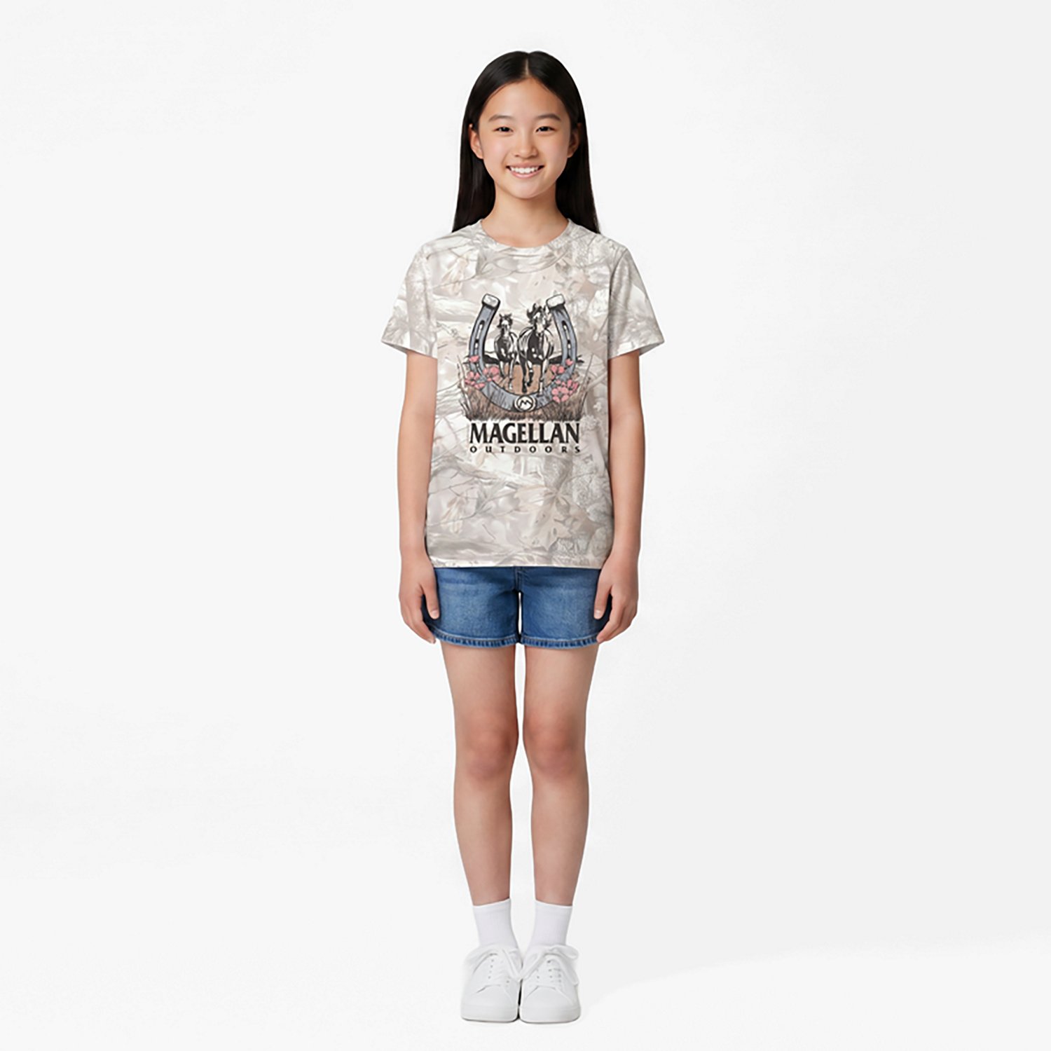 Magellan Outdoors Girls’ Horseshoe Horse Graphic Short Sleeve T‑Shirt