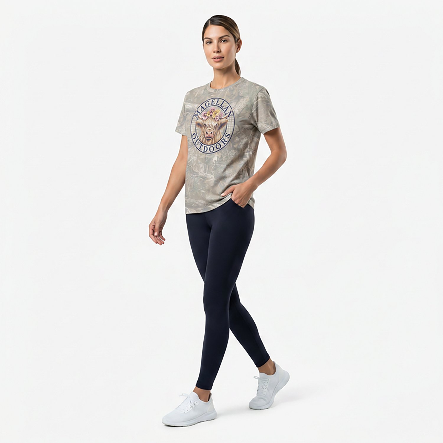Magellan Outdoors Women’s Highland Gingham Cow Graphic Short Sleeve T‑Shirt - view number 2