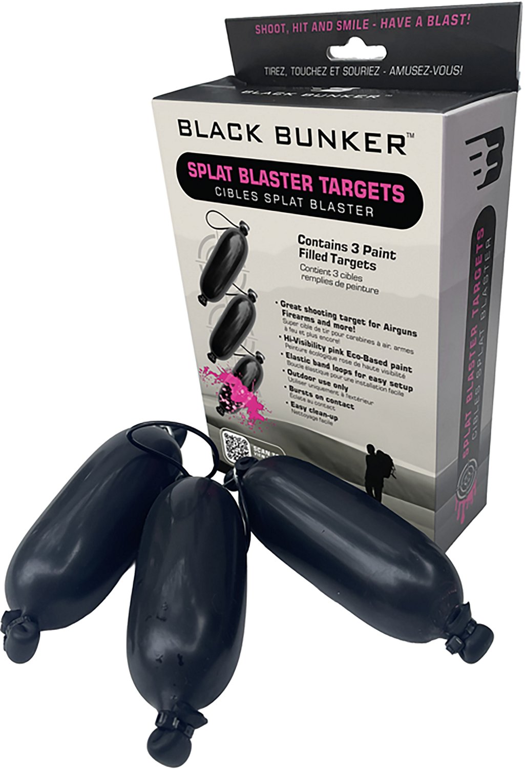 Black Bunker Splat Blaster Shooting Targets 3-Pack