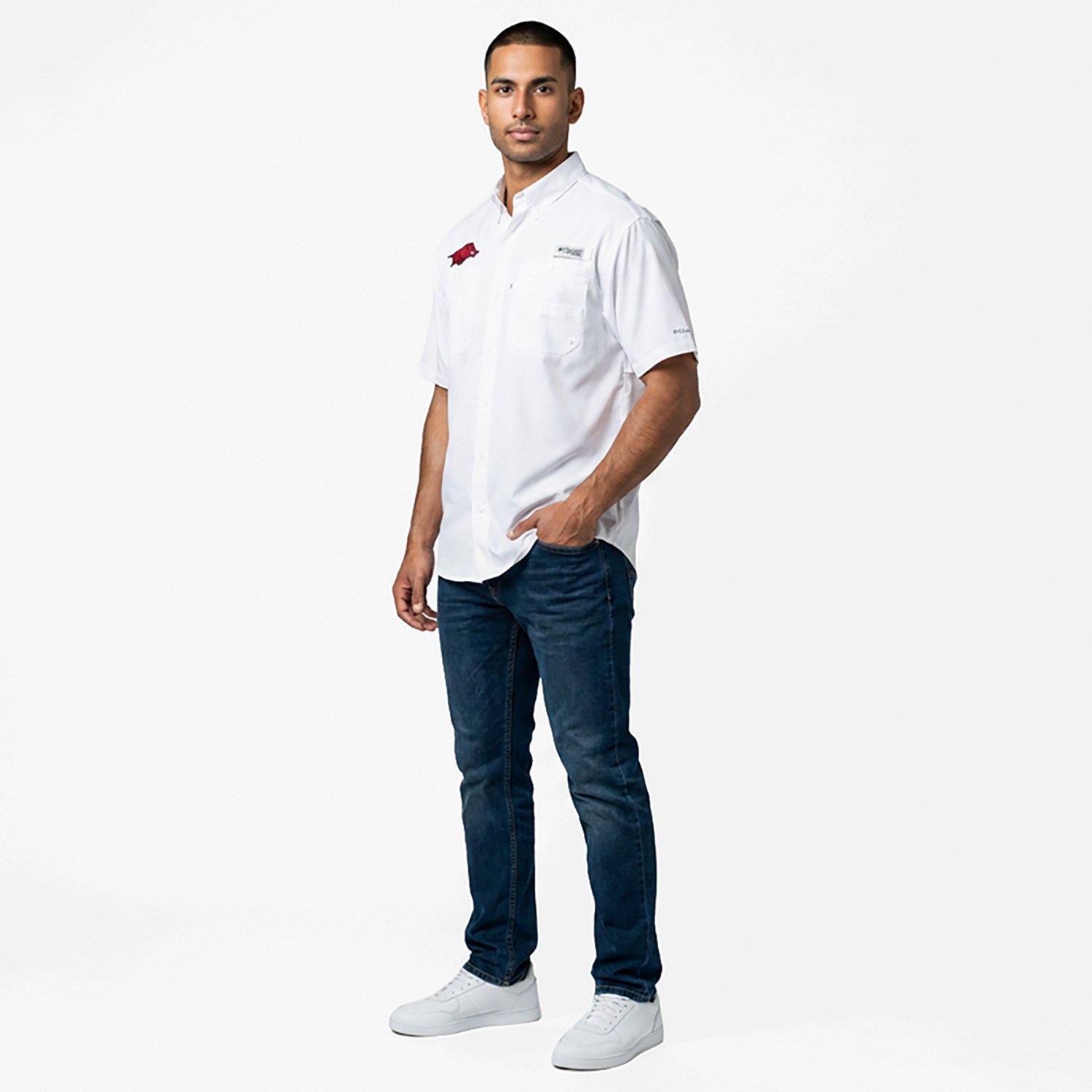 Columbia Sportswear Men's University of Arkansas Collegiate Tamiami Shirt