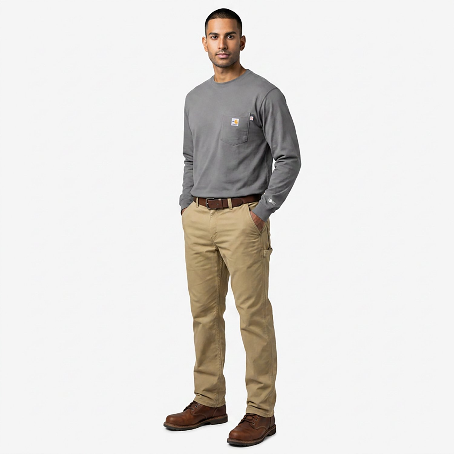 Carhartt Men's Work Dry Flame Resistant Long Sleeve T-shirt                                                                      - view number 2
