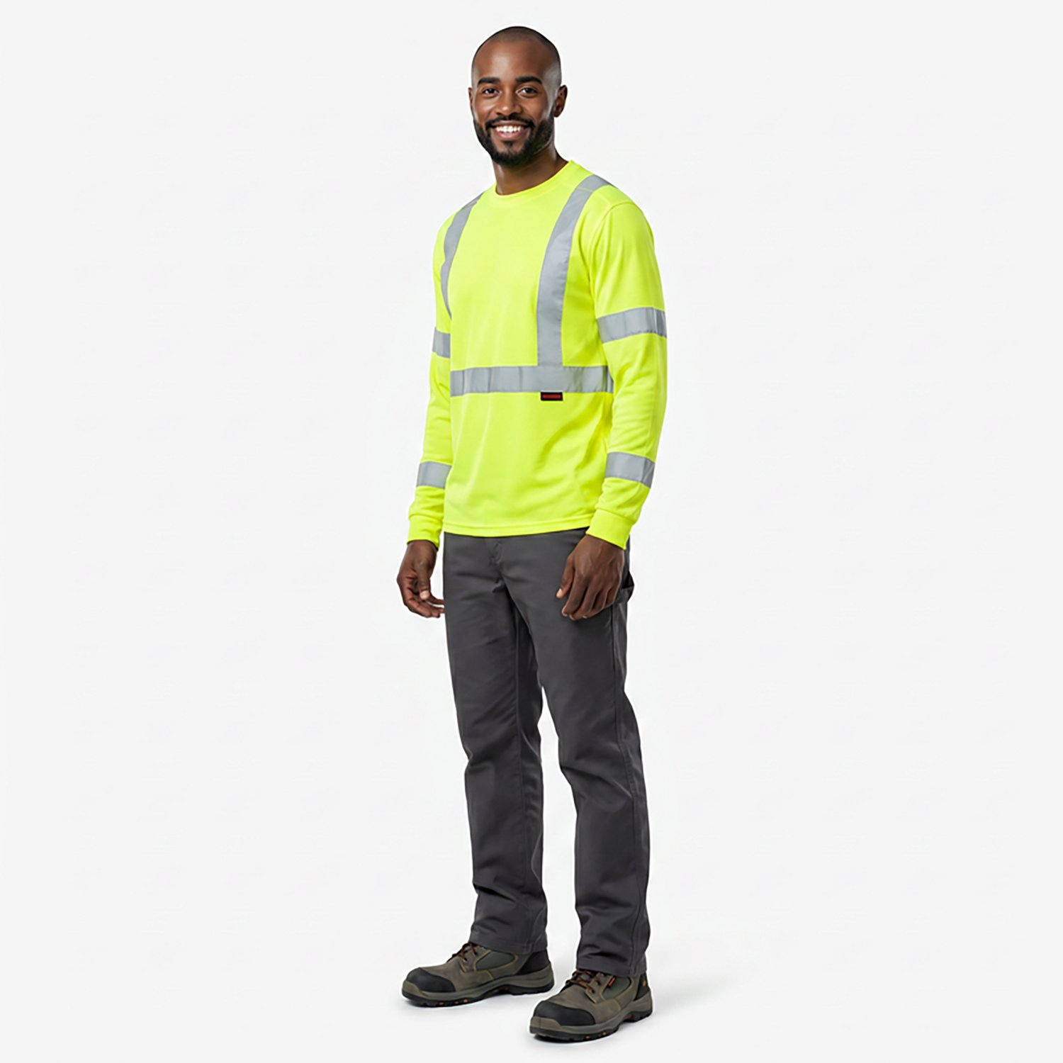 Wolverine Men's Hi-Vis Packaged Caution Long Sleeve T-shirt