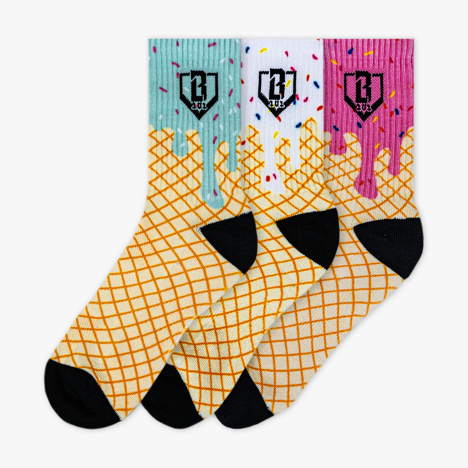 Baseball Lifestyle 101 Cotton Candy Performance Socks 3-Pack