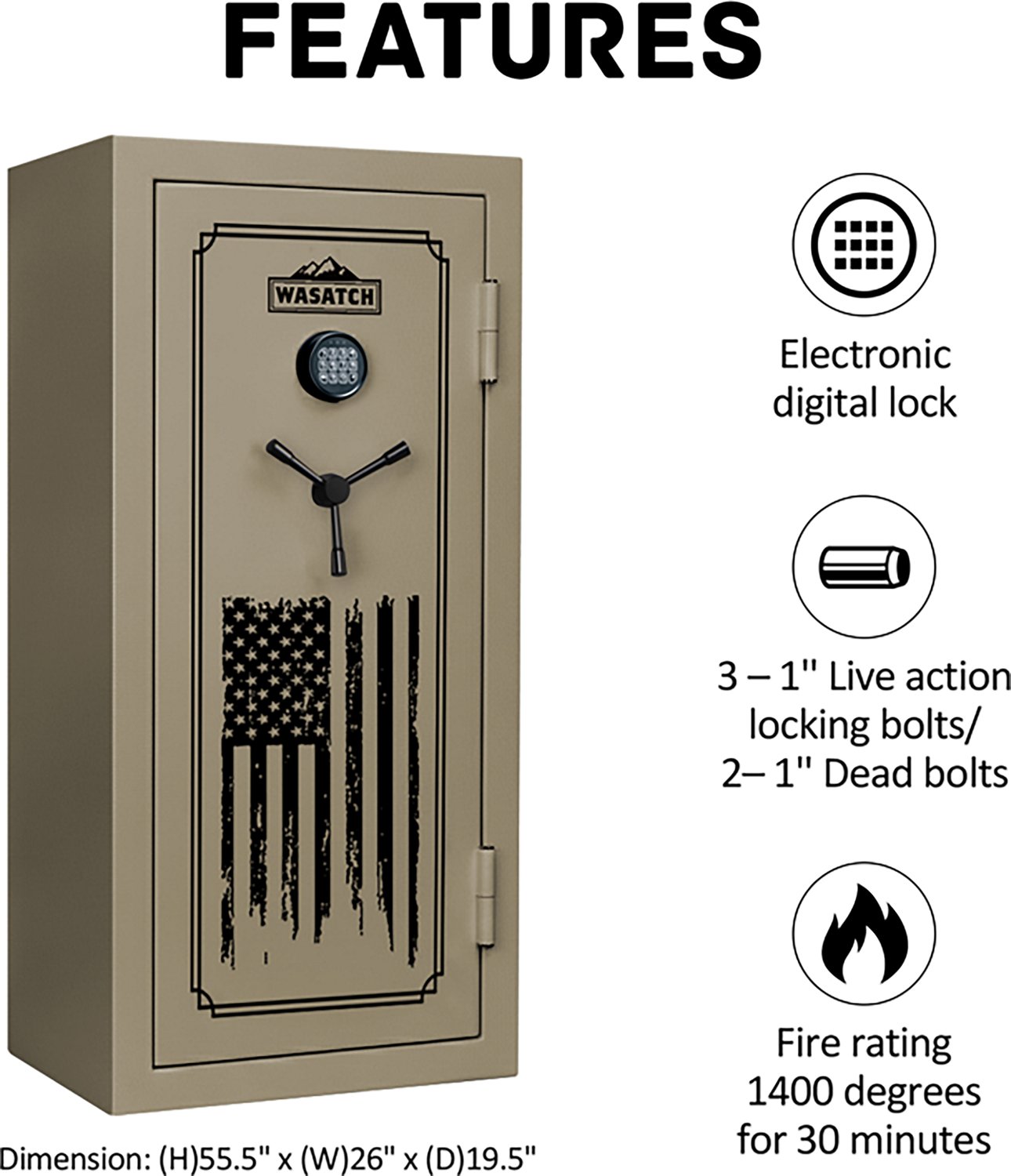 Fortress Wasatch Fireproof 30-Long Gun and 8-Handgun Safe - view number 4