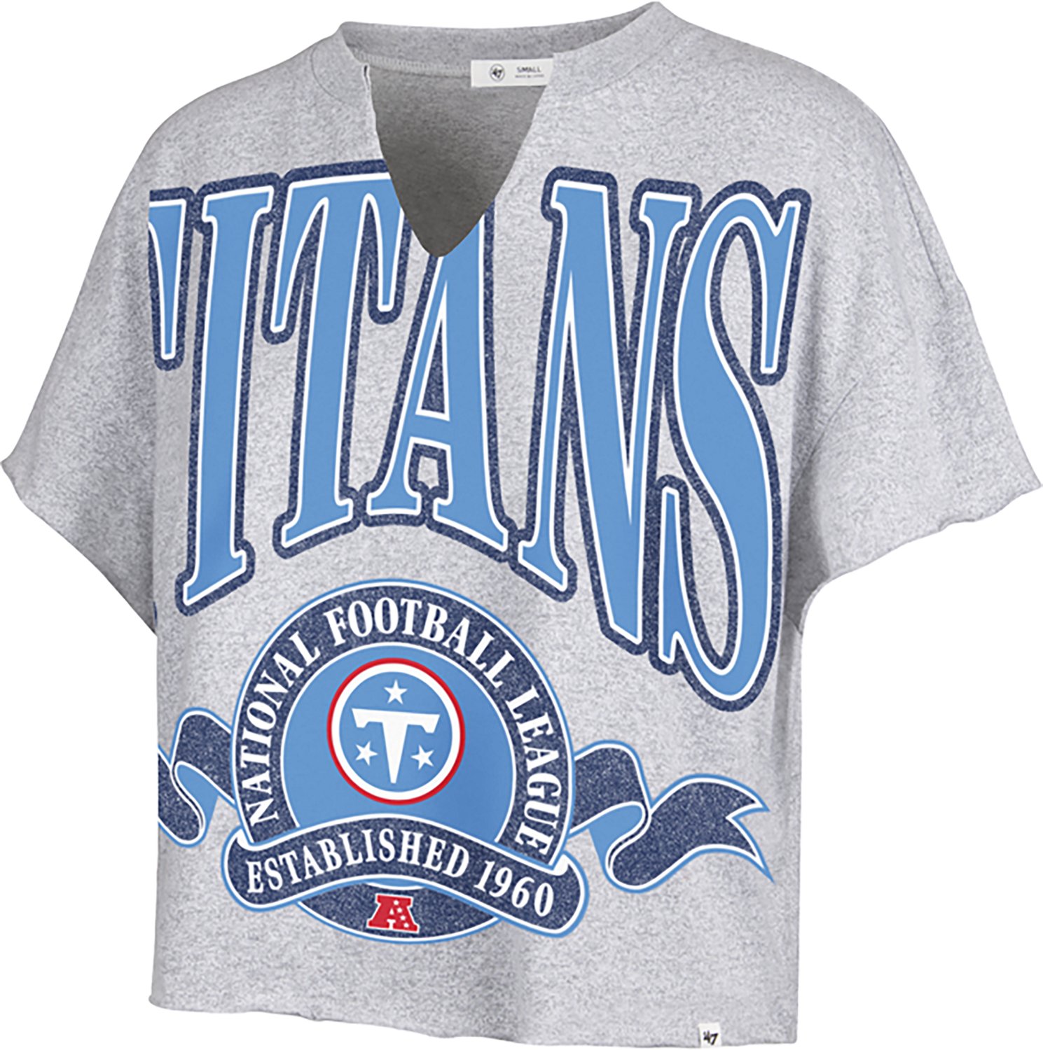 '47 Women's Titans Banners Out Oversized Notch Neck Short Sleeve T-shirt