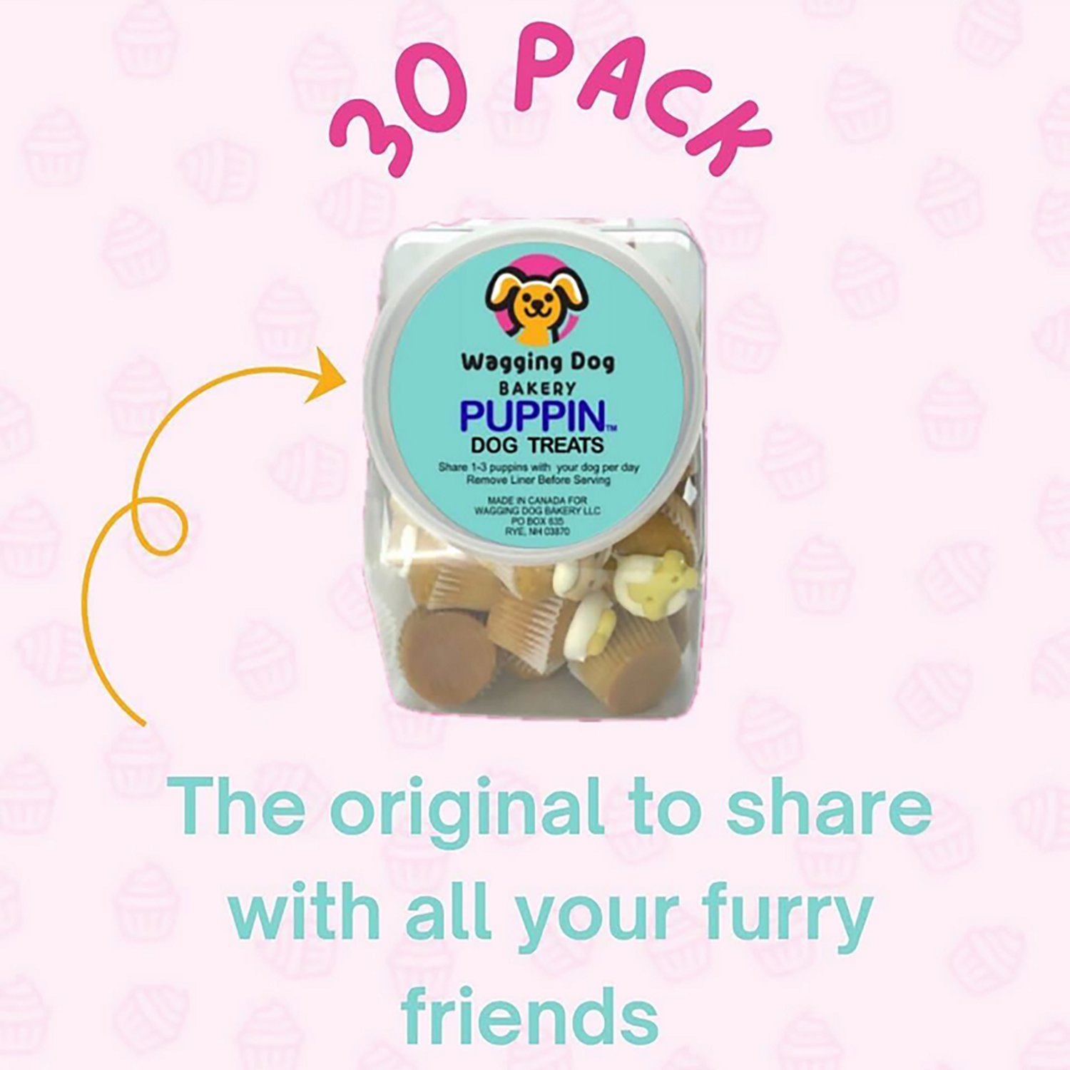 Wagging Dog Bakery Puppin Mini Cupcake Dog Treat 30-Pack - view number 2