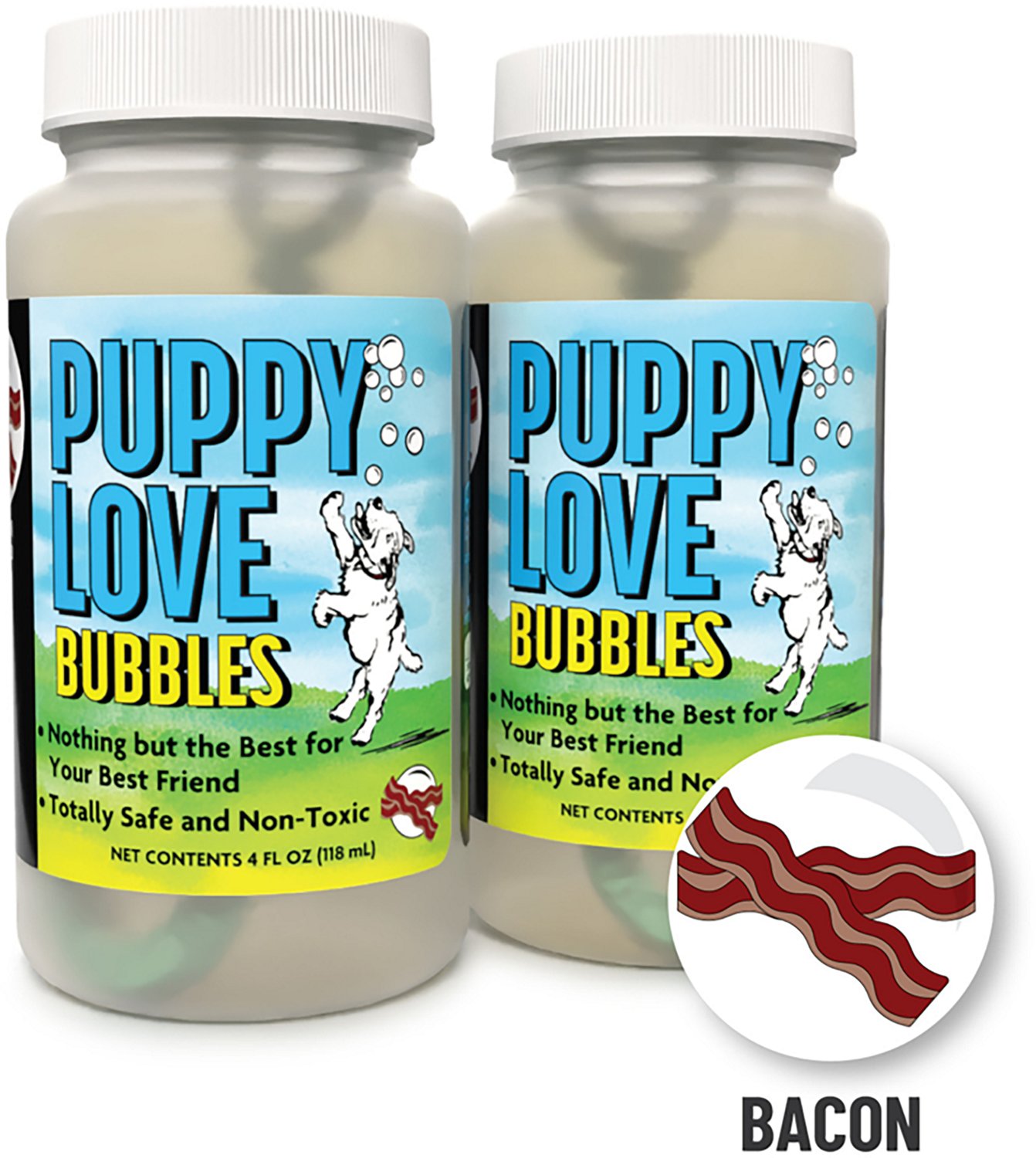 Atomic Bubbles Puppy Love 4 oz. Bacon Scented Bubbles Bottles 2-Pack