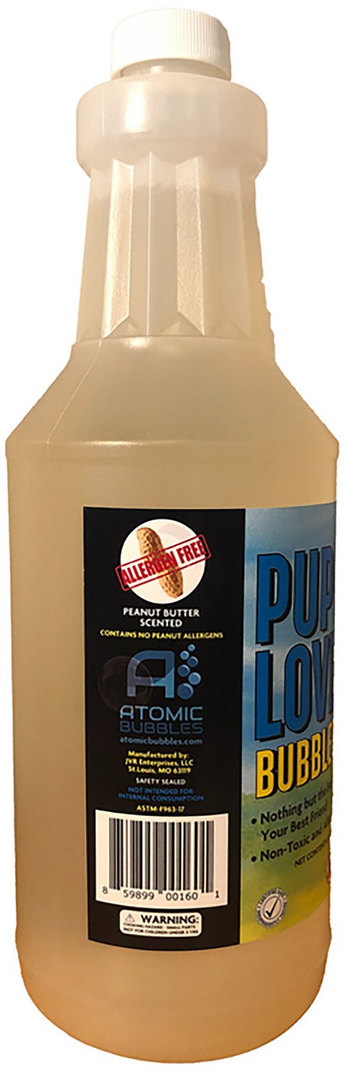 Atomic Bubbles Puppy Love 4 oz. Peanut Butter Scented Bubbles for Dogs