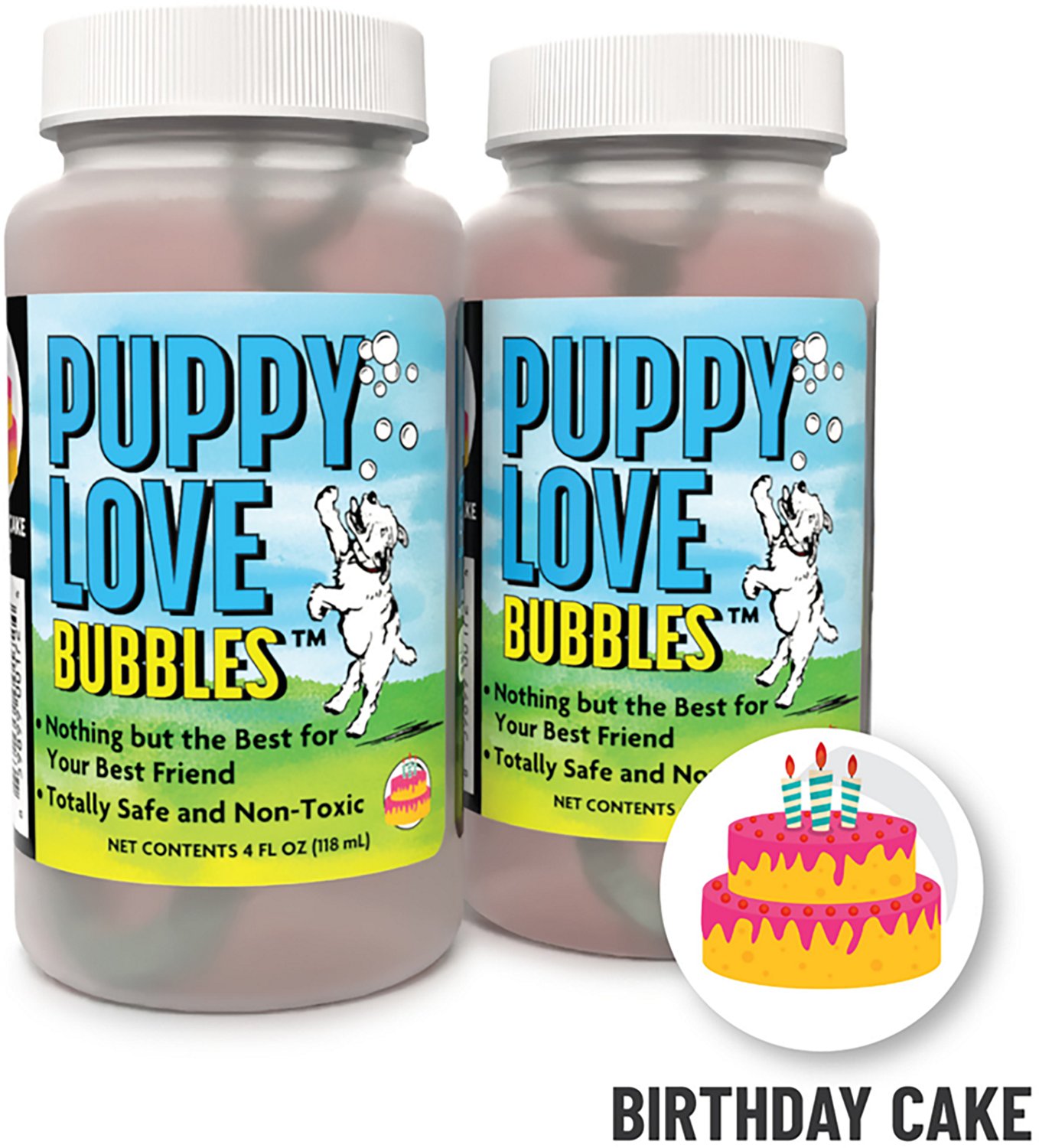 Atomic Bubbles Puppy Love 4 oz. Birthday Cake Scented Bubbles 2-Pack