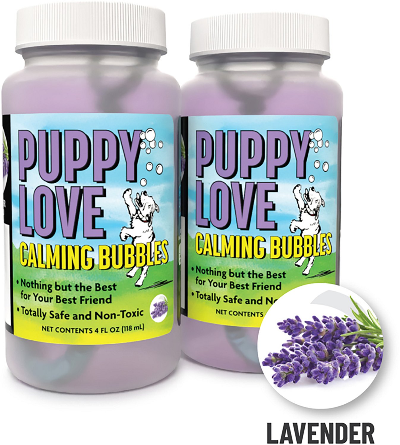 Atomic Bubbles Puppy Love 4 oz. Lavender Scented Calming Bubbles 2-Pack