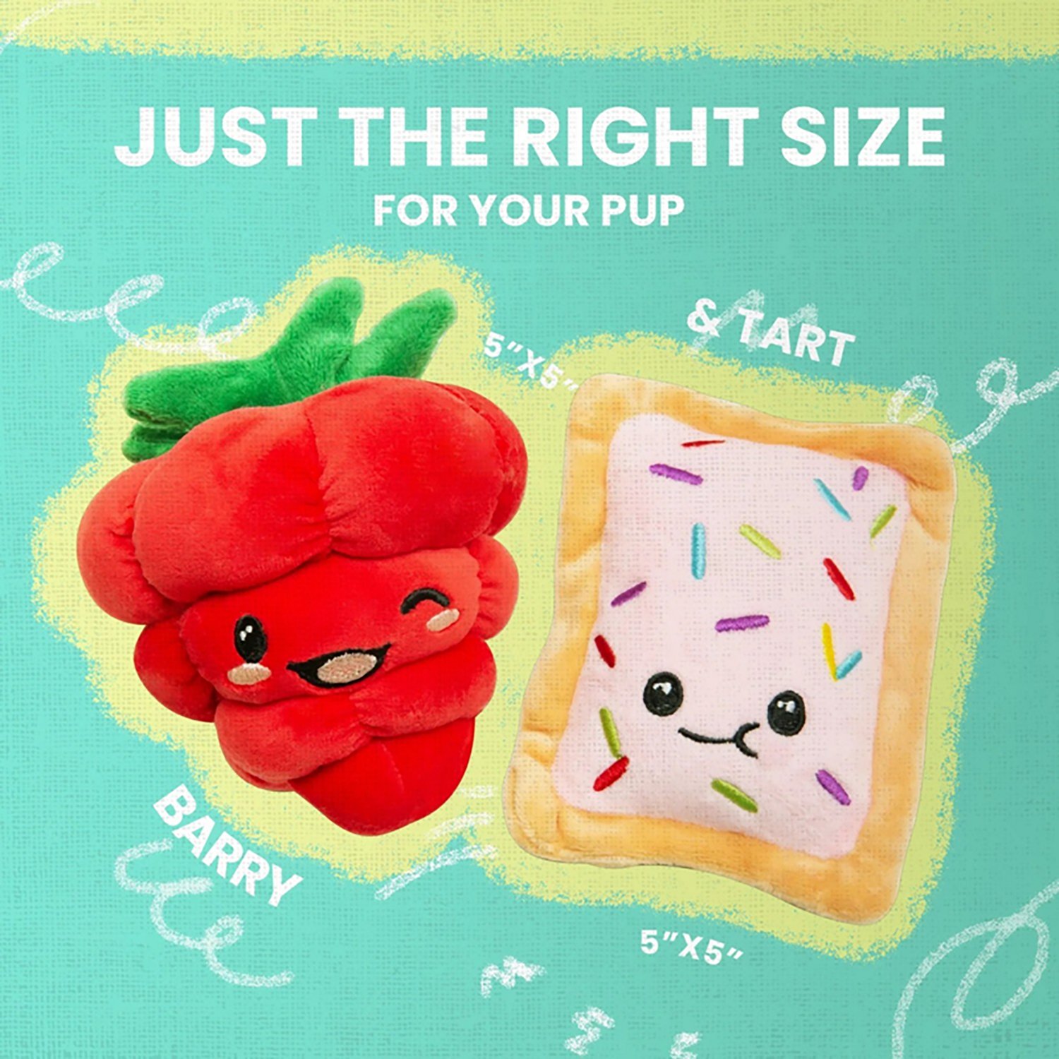SnugArooz Poptart and Raspberry Plush Dog Toys 2-Pack - view number 3