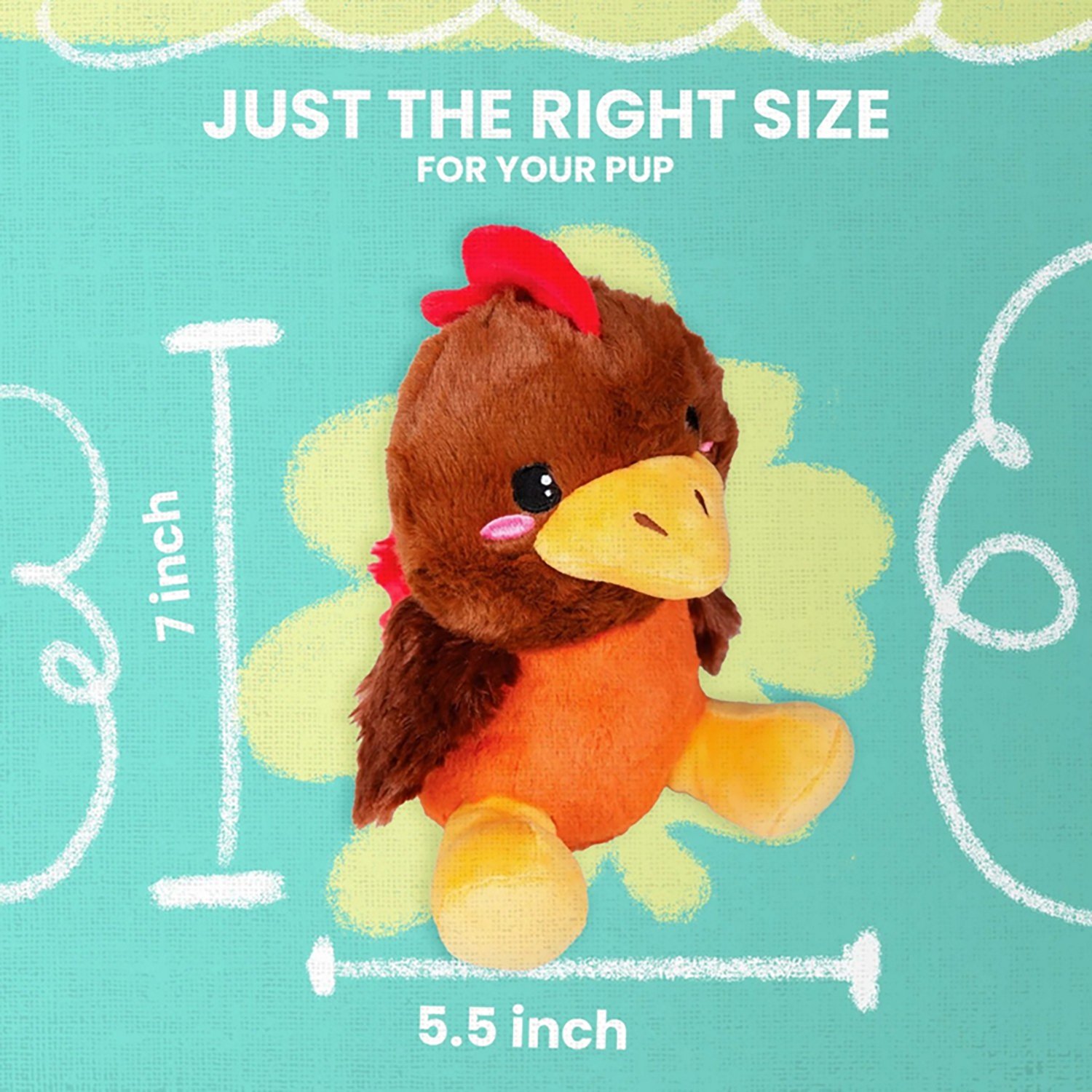 SnugArooz Rusty the Rooster Plush Dog Toy