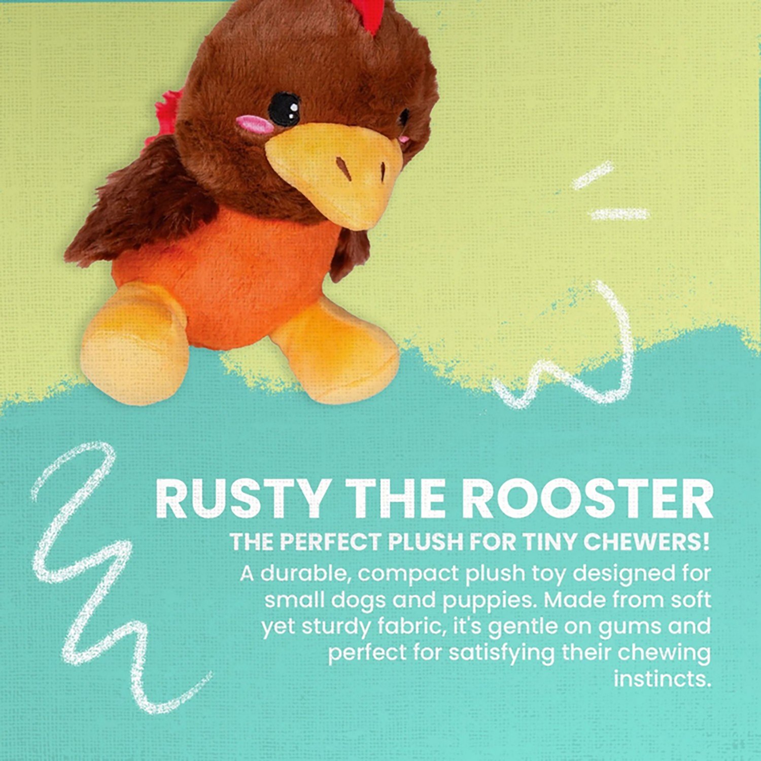 SnugArooz Rusty the Rooster Plush Dog Toy