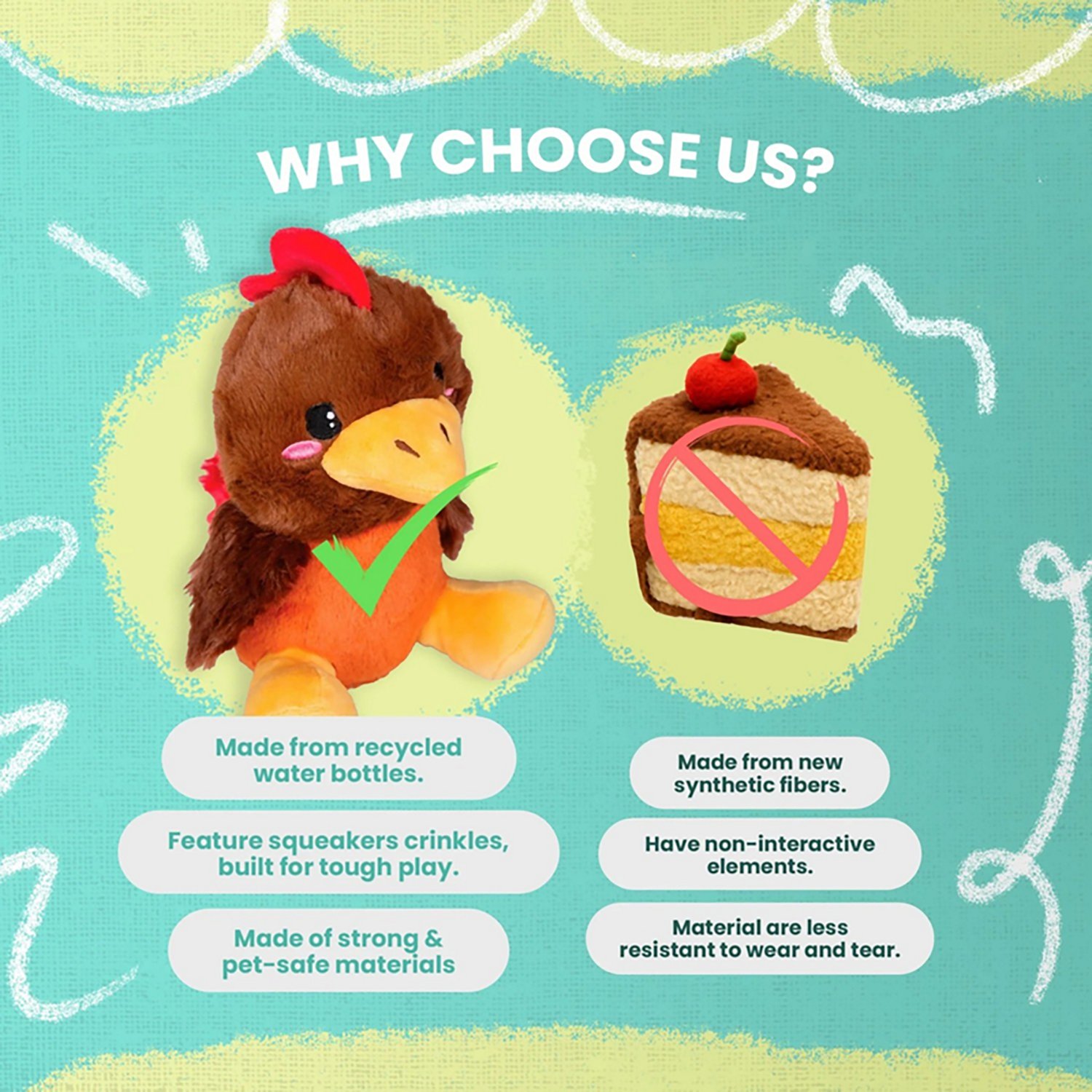 SnugArooz Rusty the Rooster Plush Dog Toy