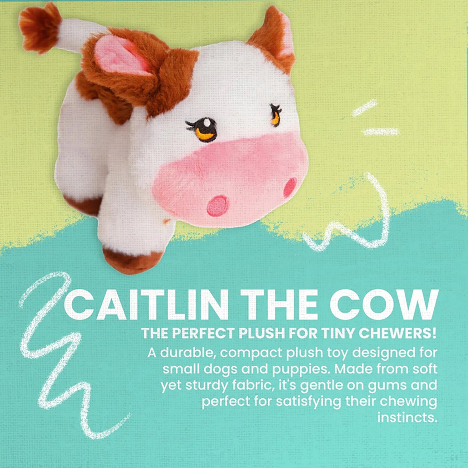 SnugArooz Caitlin the Cow Plush Dog Toy