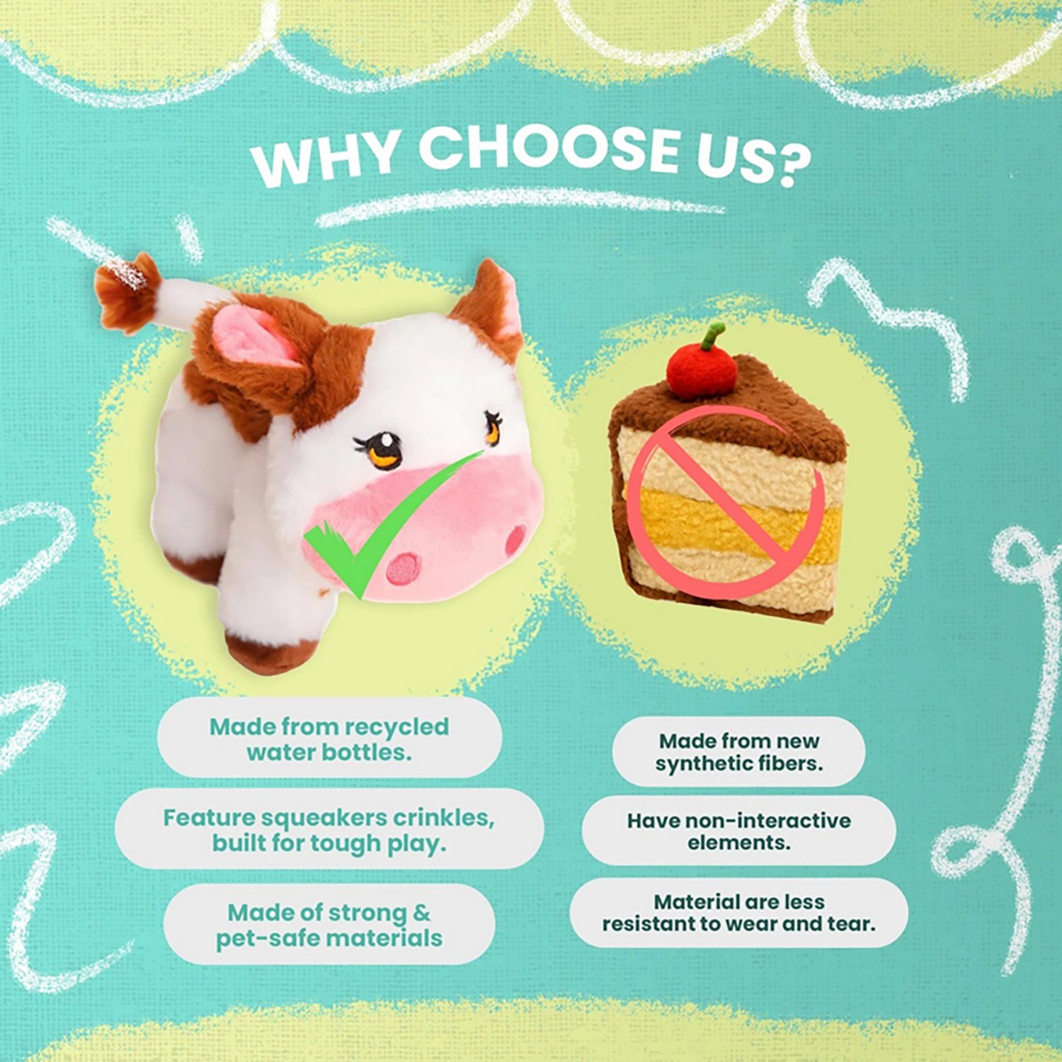 SnugArooz Caitlin the Cow Plush Dog Toy