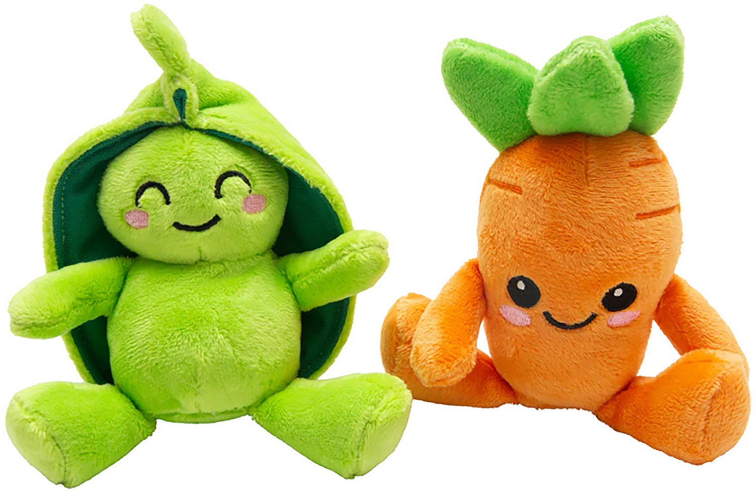 SnugArooz Carrot and Pea Plush Dog Toys 2-Pack