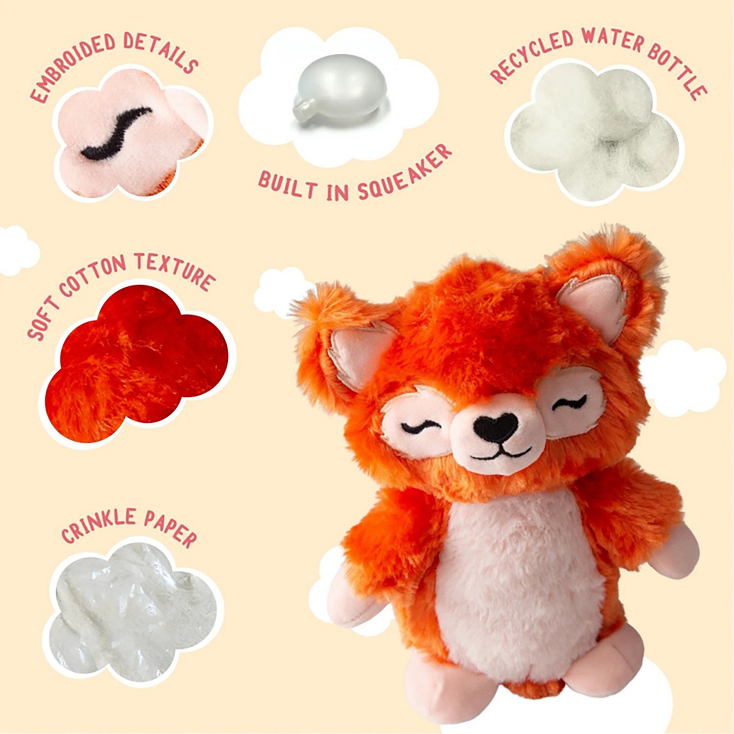 SnugArooz Foxy the Red Panda Plush Dog Toy