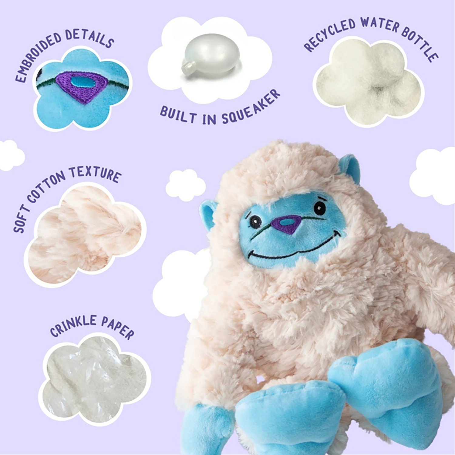 SnugArooz Tom the Yeti Plush Dog Toy