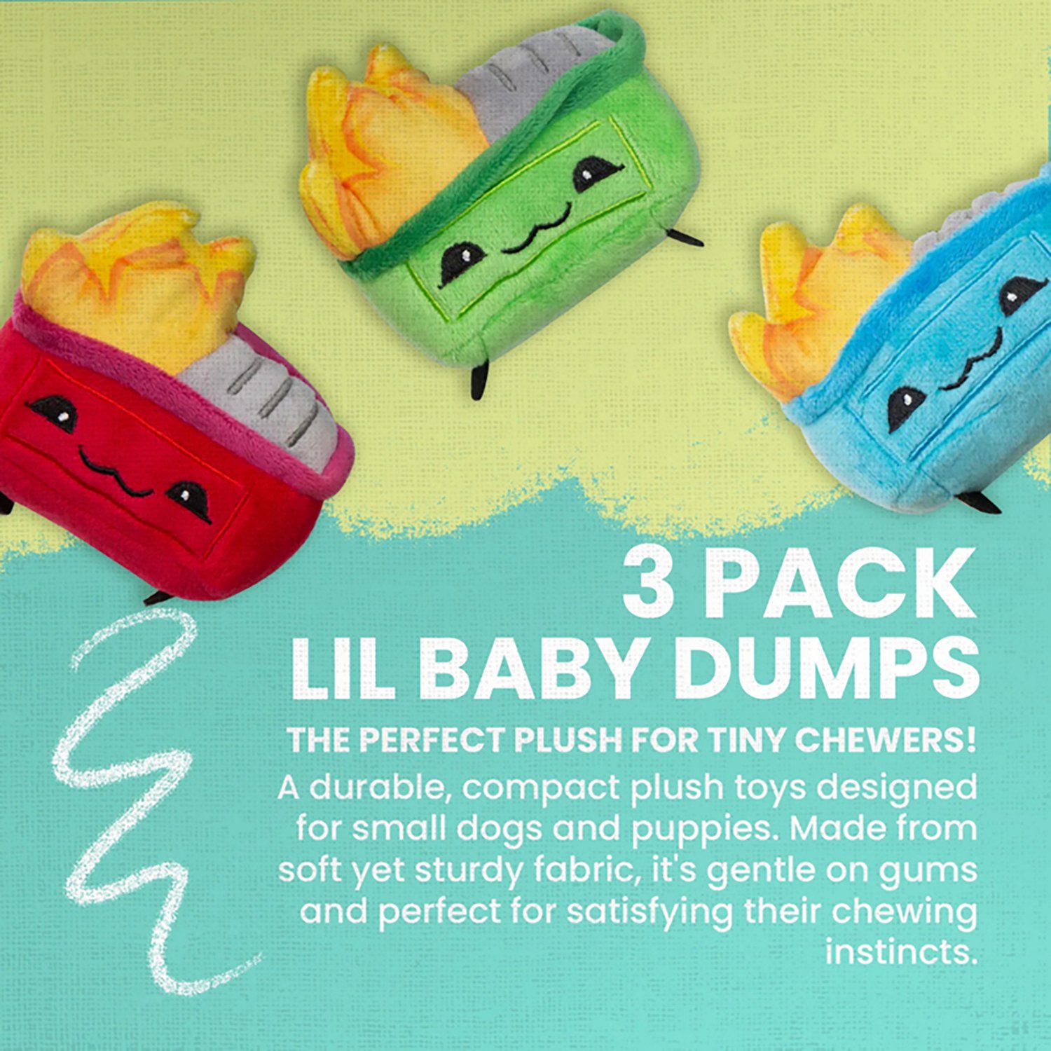 SnugArooz LiL Baby Dumps Plush Dog Toys 3-Pack