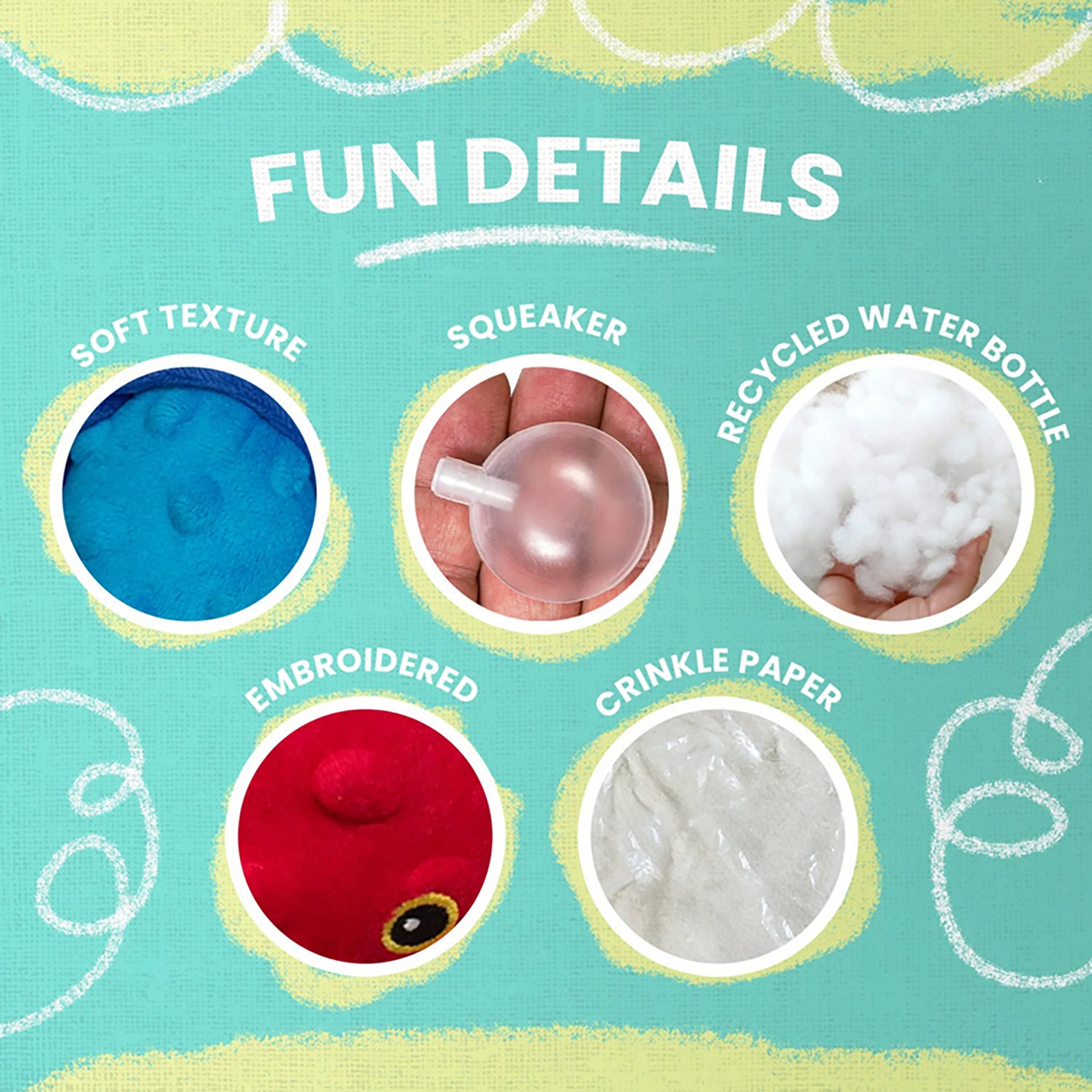 SnugArooz Lil Ocean Buddies Plush Dog Toys 3-Pack