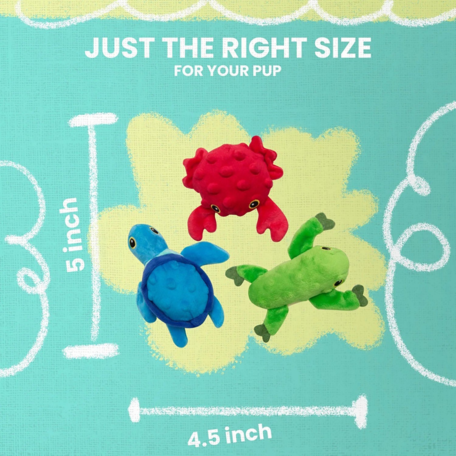 SnugArooz Lil Ocean Buddies Plush Dog Toys 3-Pack