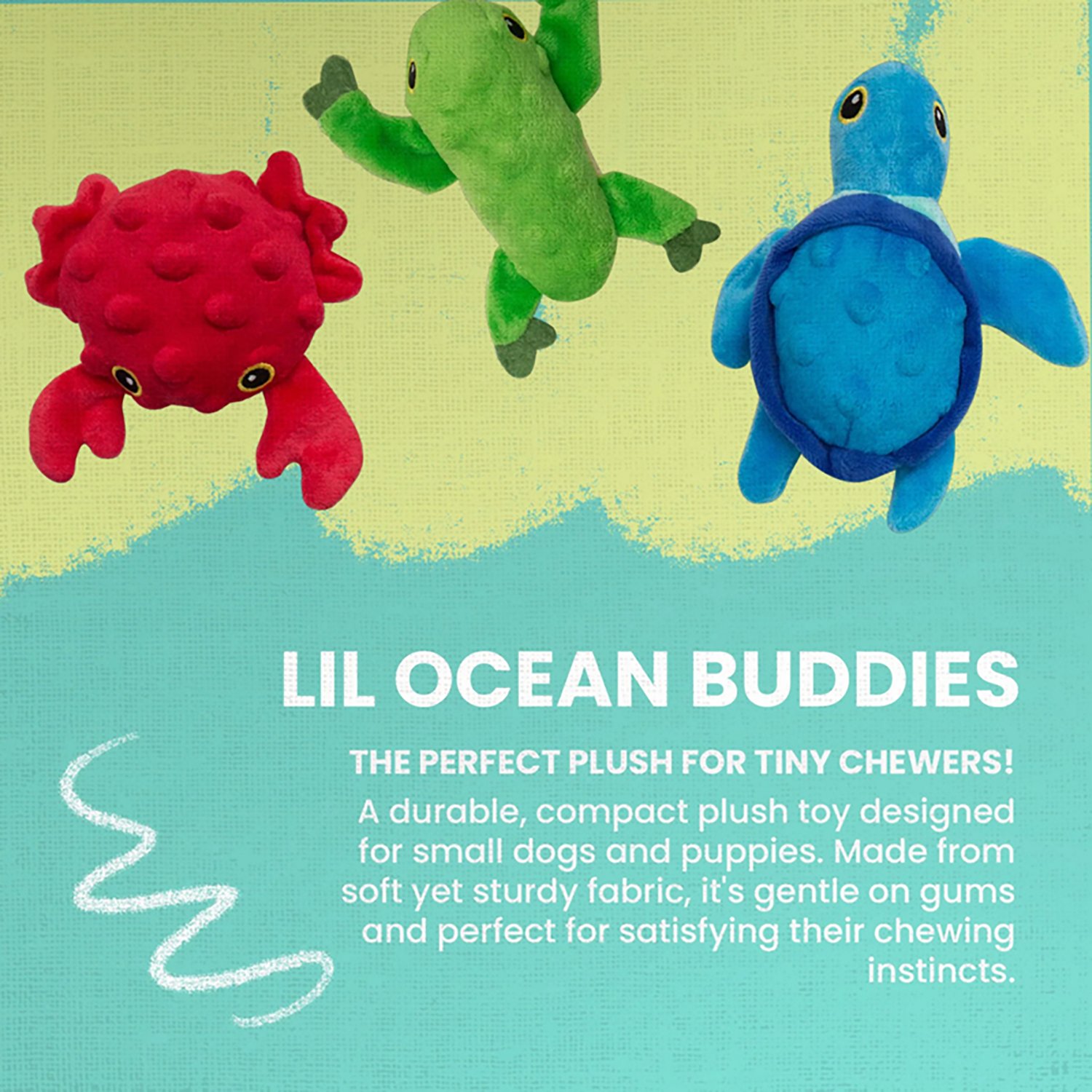 SnugArooz Lil Ocean Buddies Plush Dog Toys 3-Pack