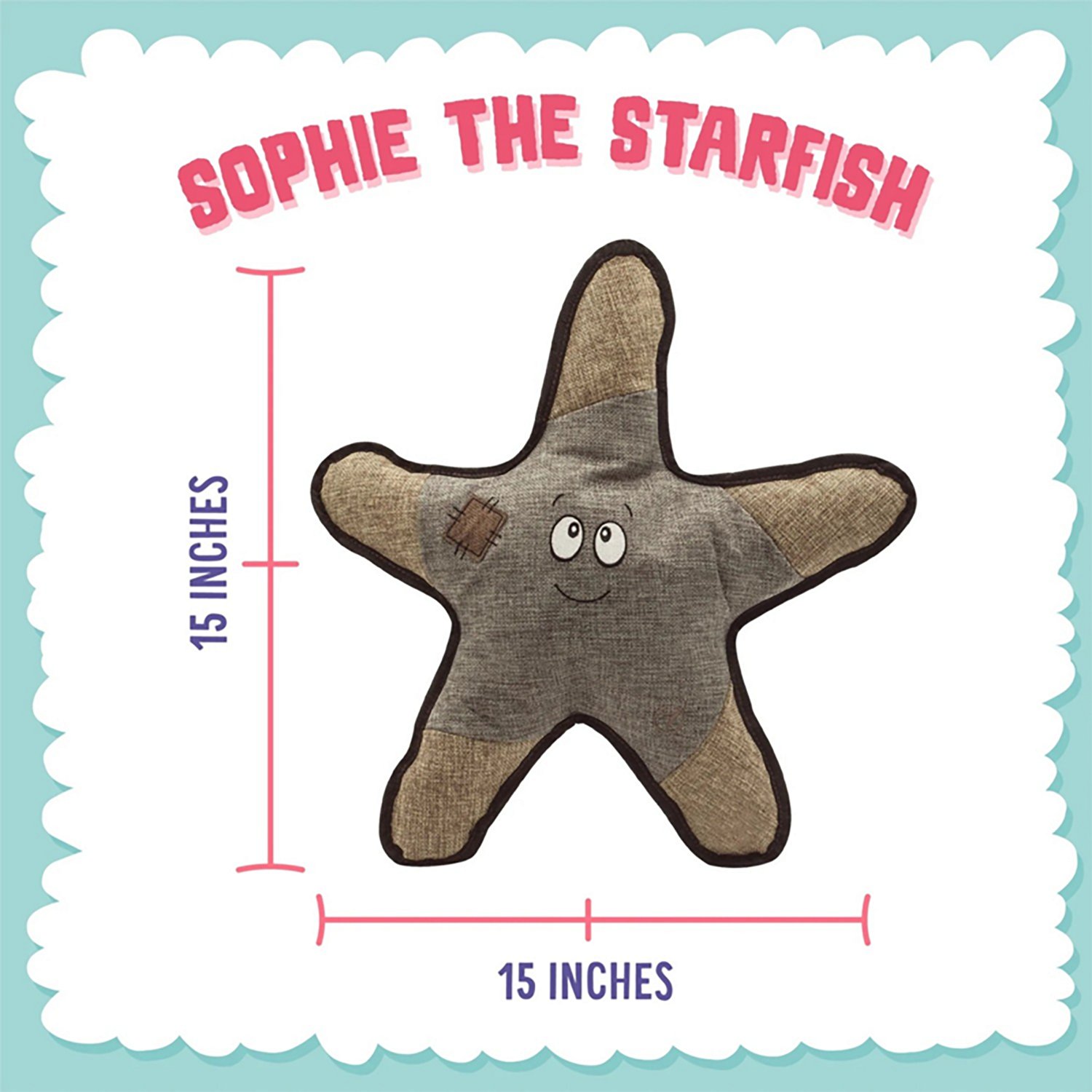 SnugArooz Sophie the Starfish 2-In-1 Plush Dog Toy