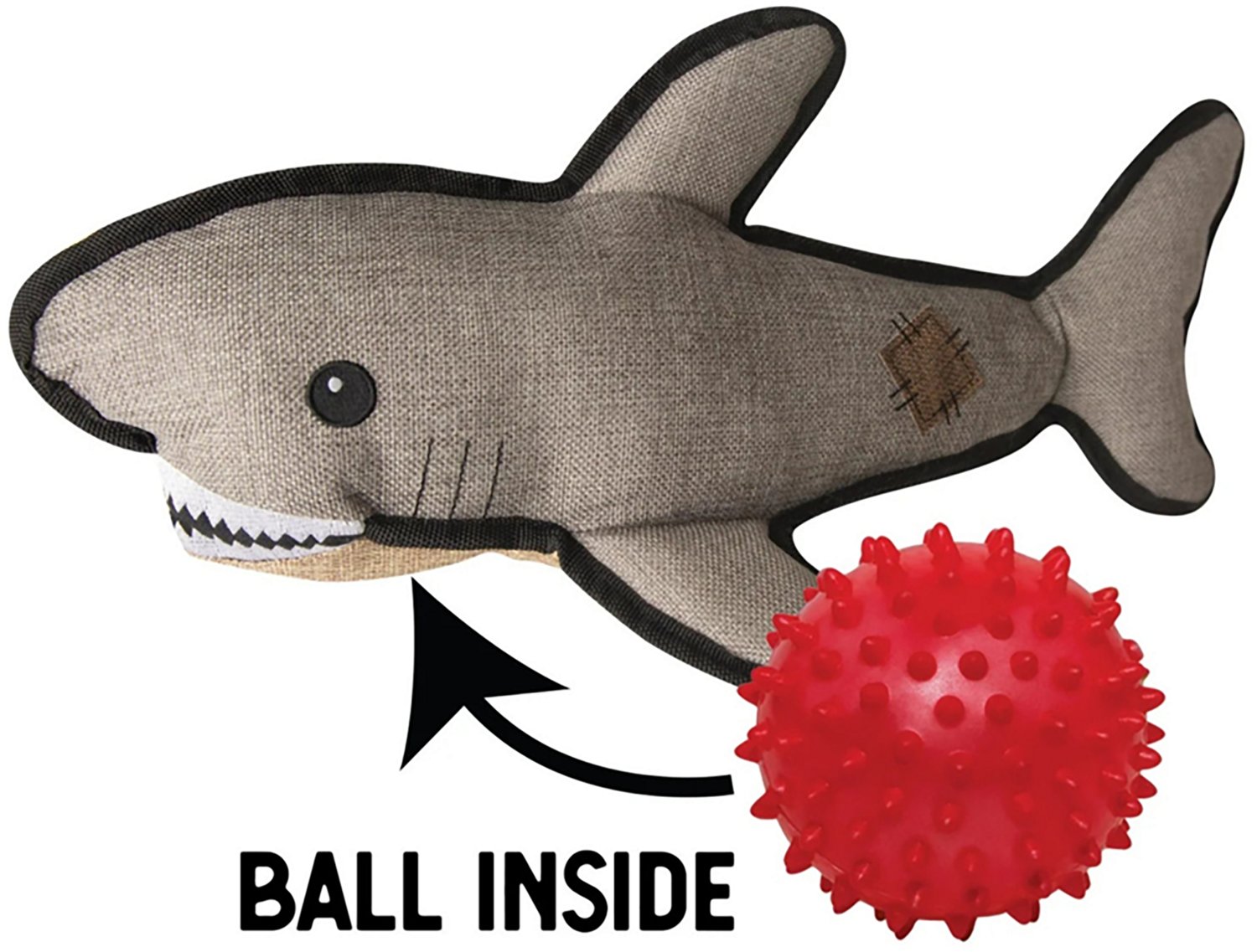 SnugArooz Saul the Shark 2-In-1 Plush Dog Toy - view number 2