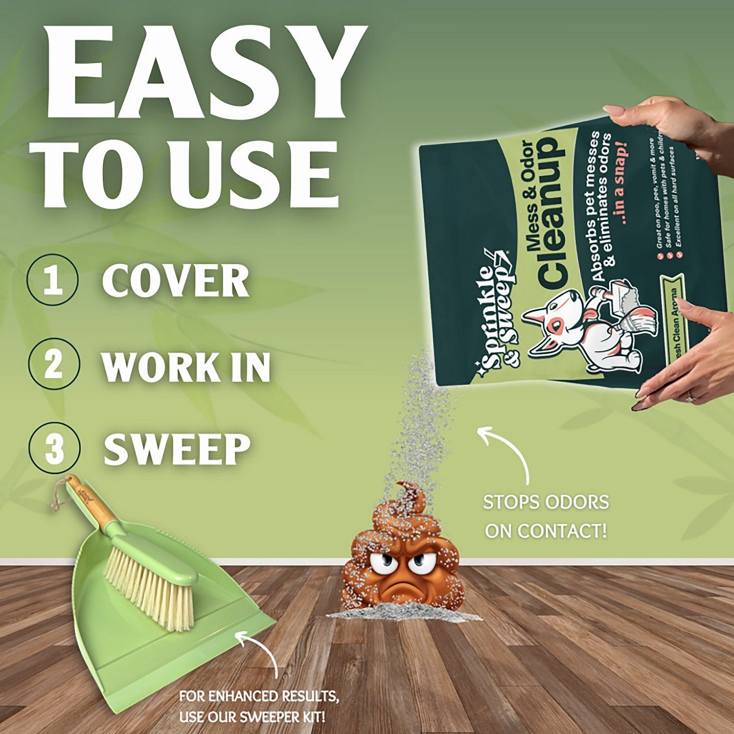Sprinkle & Sweep 15 oz Pet Mess and Odor Cleanup Duo