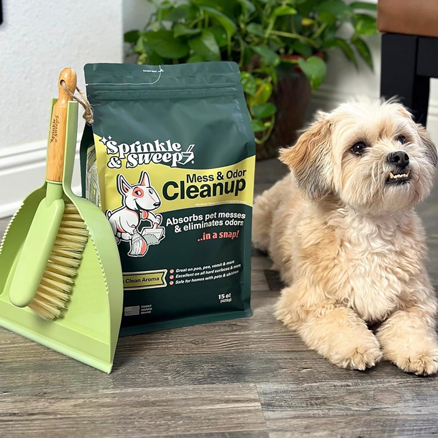 Sprinkle & Sweep 15 oz Pet Mess and Odor Cleanup Duo