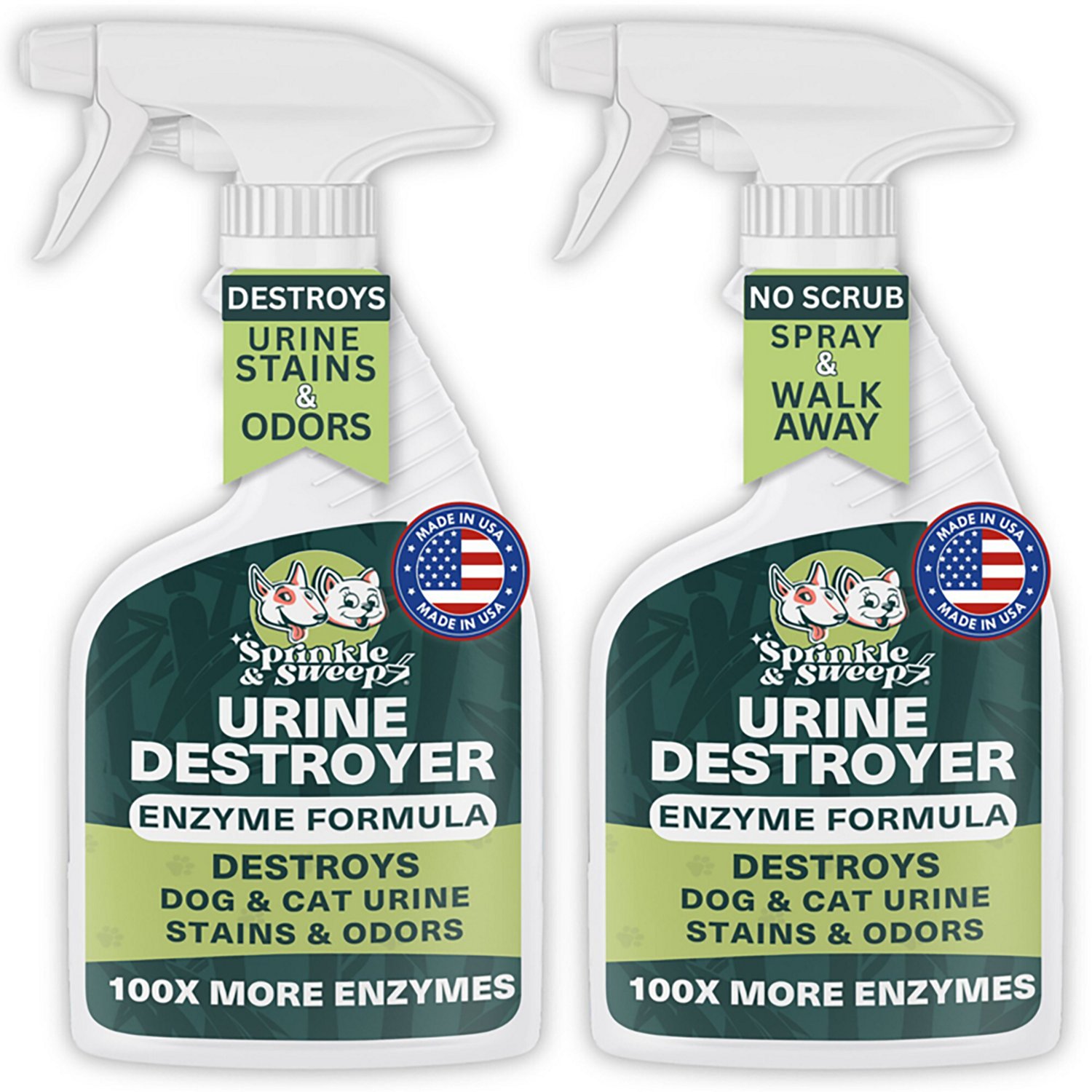 Sprinkle & Sweep 32 oz Pet Stain and Odor Enzyme Sprays 2-Pack