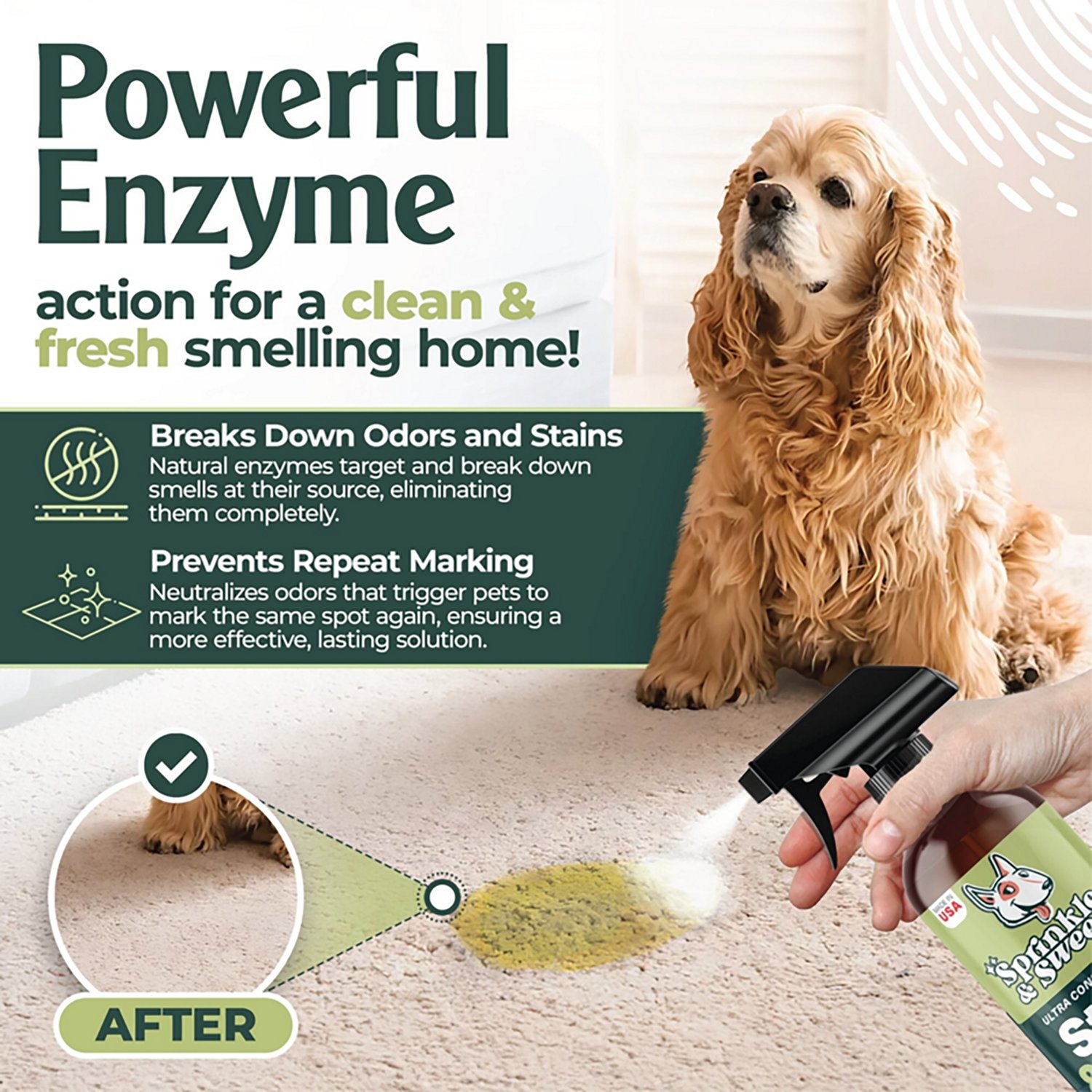 Sprinkle & Sweep 32 oz Pet Stain and Odor Enzyme Sprays 2-Pack