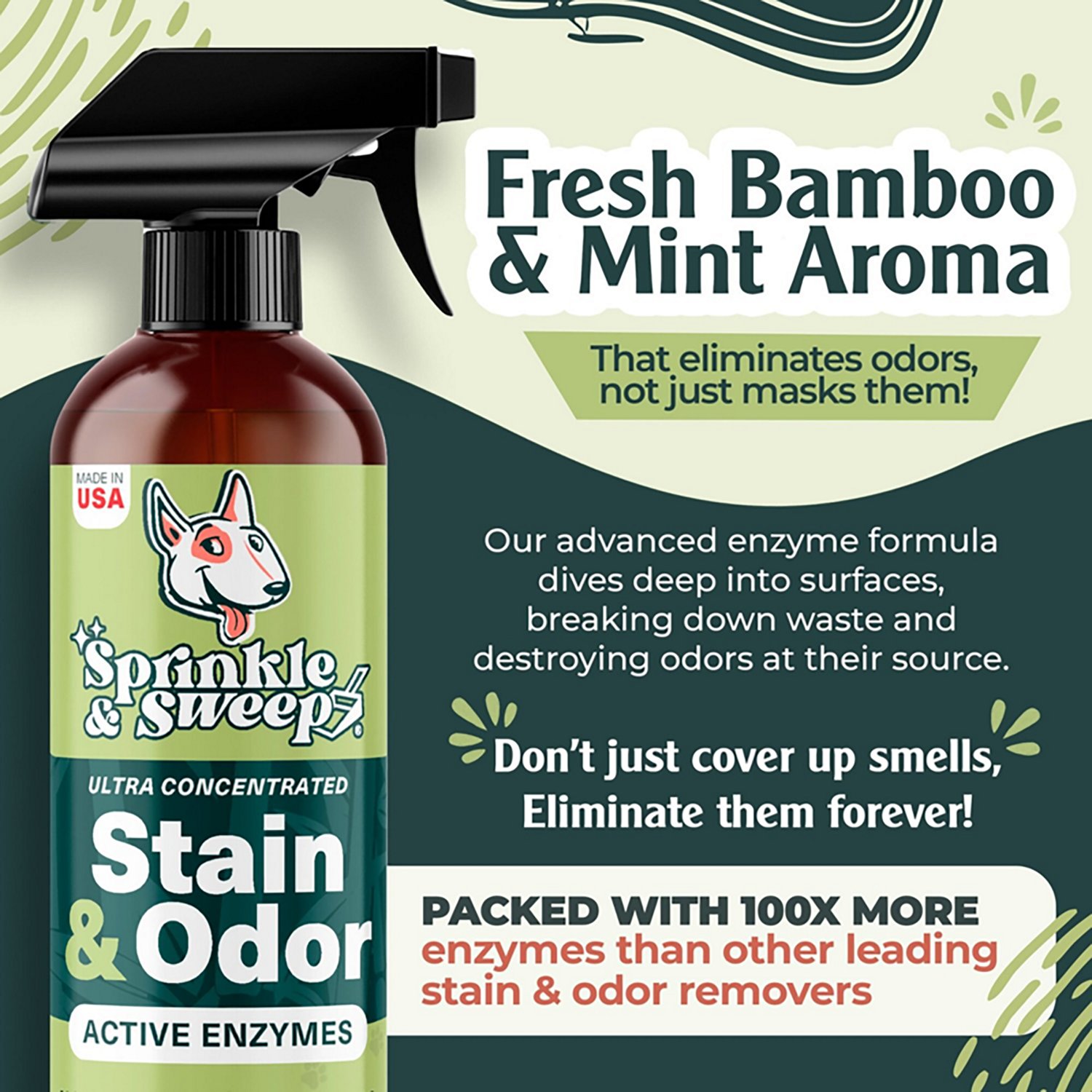 Sprinkle & Sweep 32 oz Pet Stain and Odor Enzyme Sprays 2-Pack