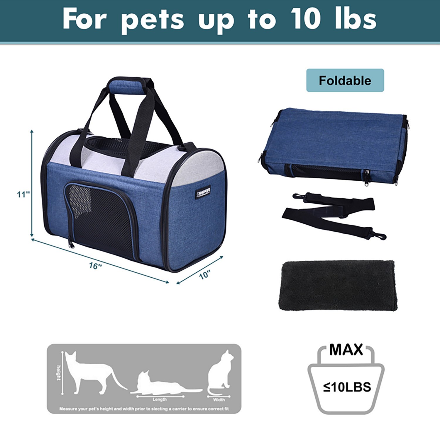 Jespet & Goopaws Sport Airline 16 in. Pet Carrier