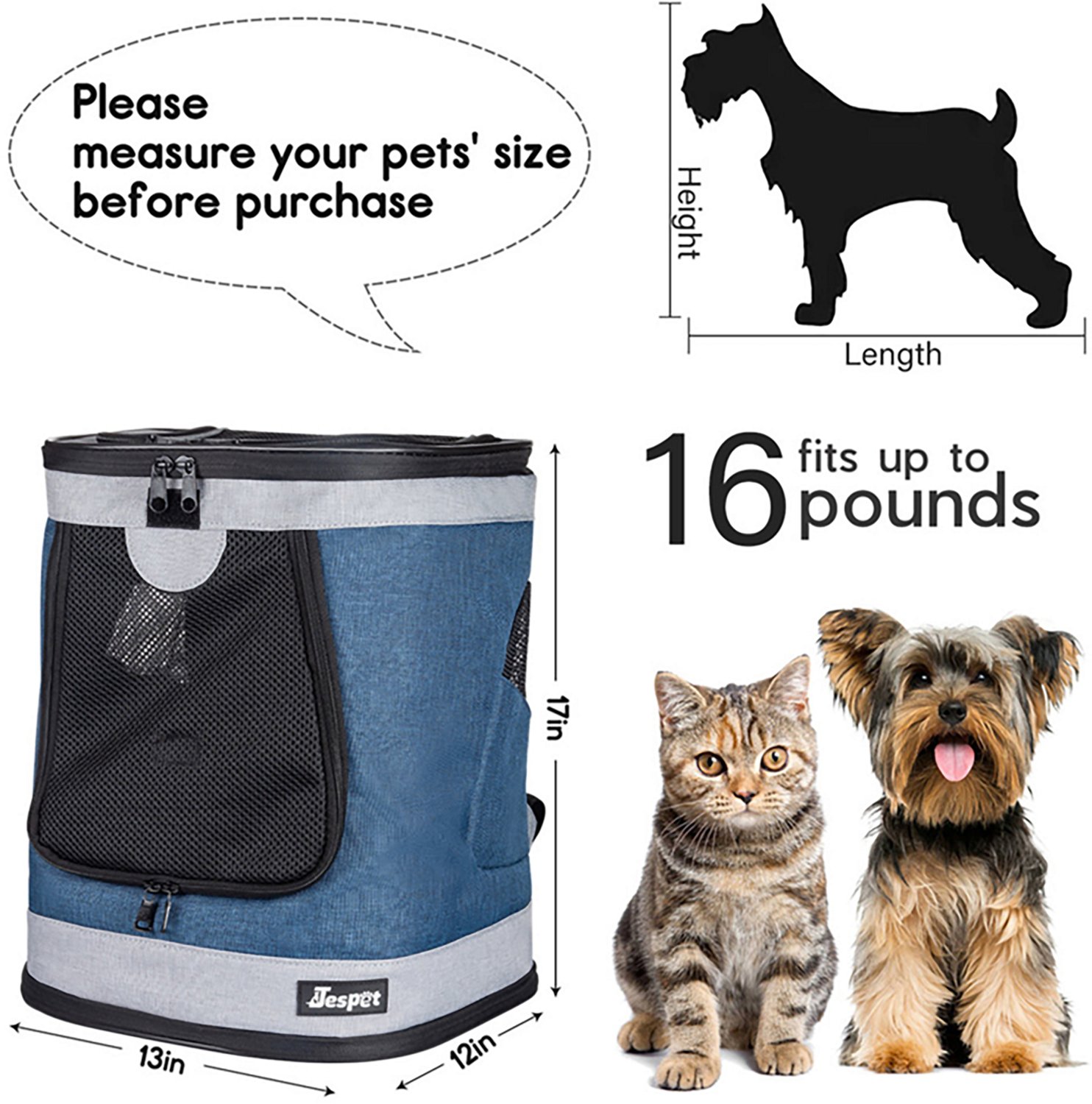 Jespet & Goopaws Pet Soft 13 in. Backpack Carrier - view number 3