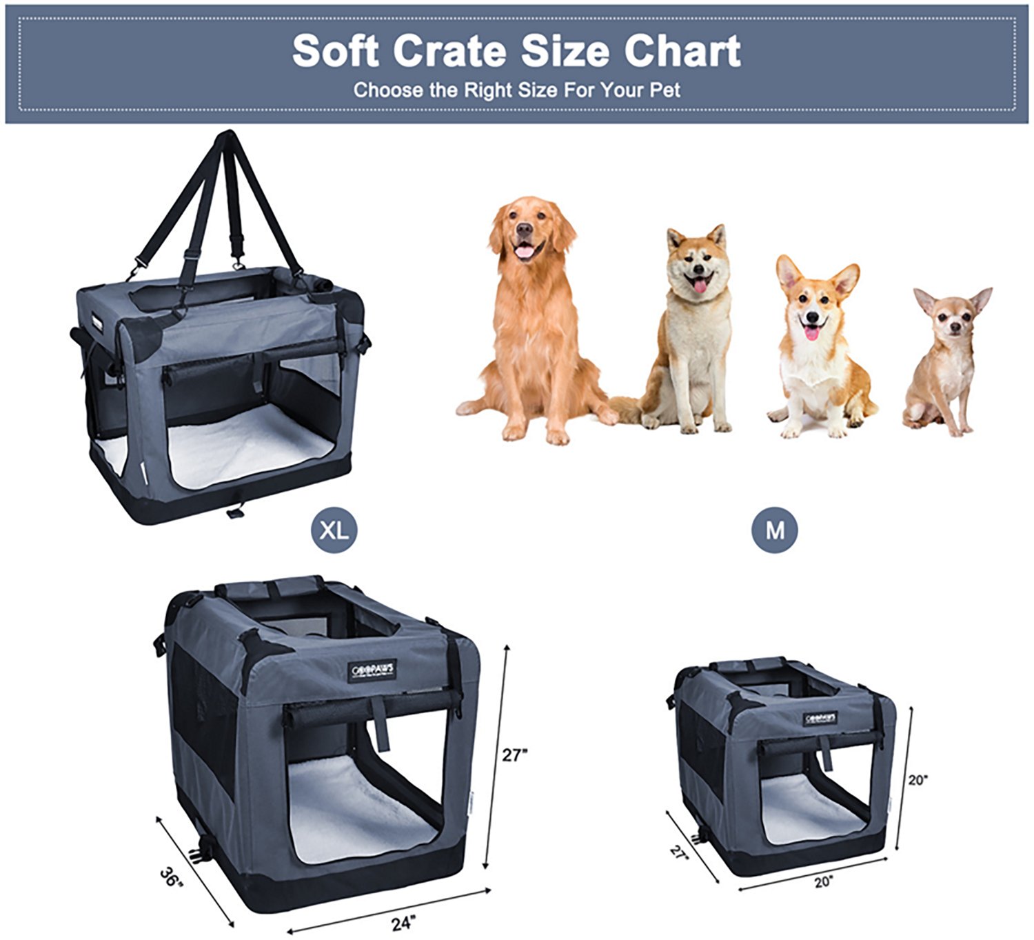 Jespet & Goopaws 27 in. Soft Pet Crate - view number 6